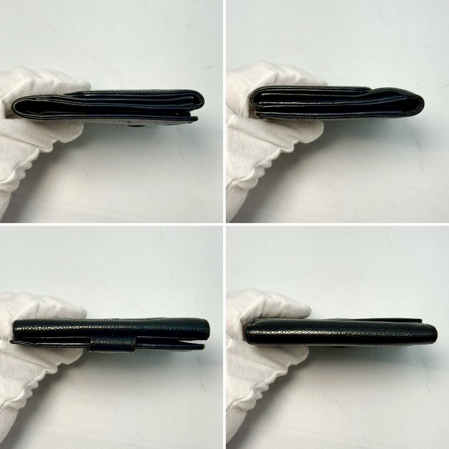 CHANEL Caviar Skin Coco Mark Bi-fold Compact Wallet, Serial Seal Unclear