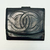 CHANEL Lambskin Coco Mark Bi-fold Compact Wallet, Black, 3437430