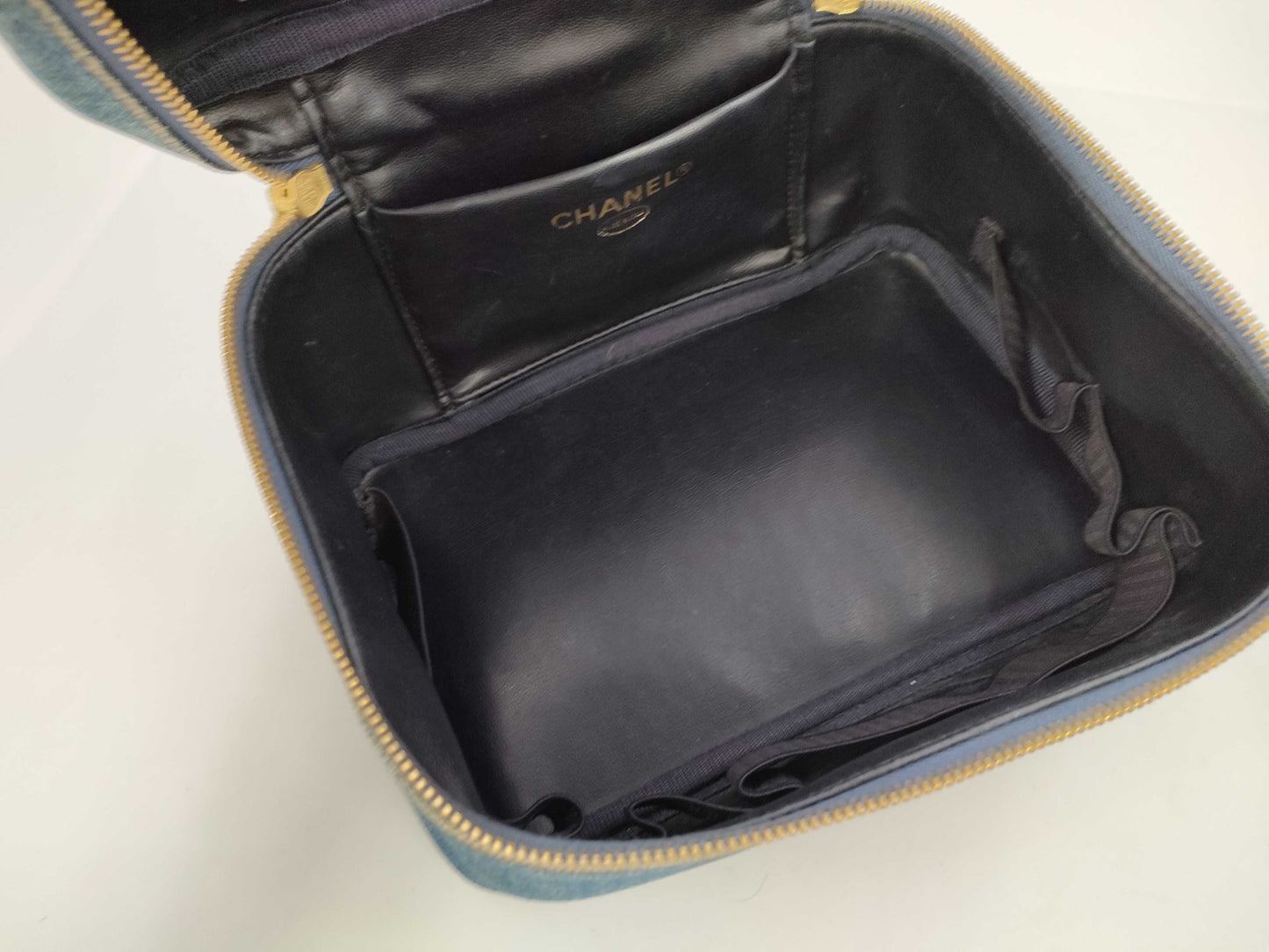 CHANEL denim vanity bag