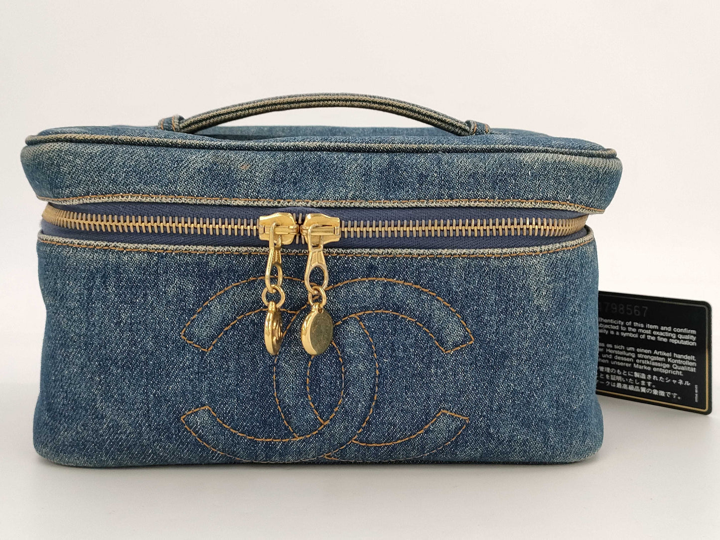 CHANEL denim vanity bag