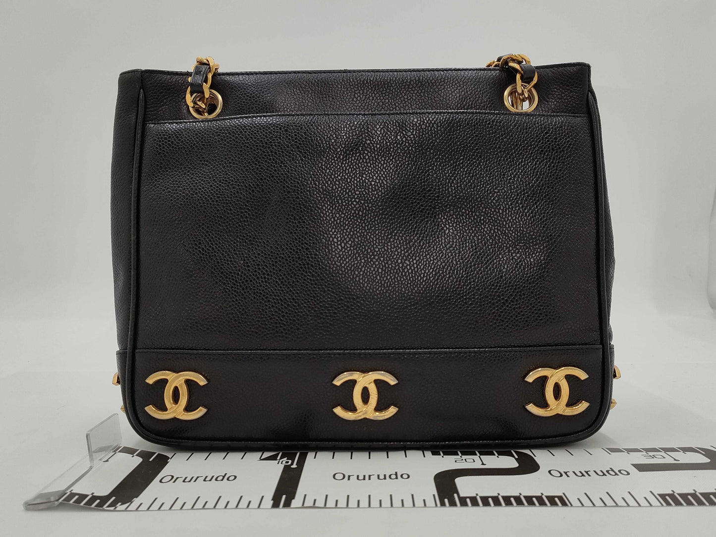CHANEL Triple Coco Tote Bag Caviar Skin Tote Bag