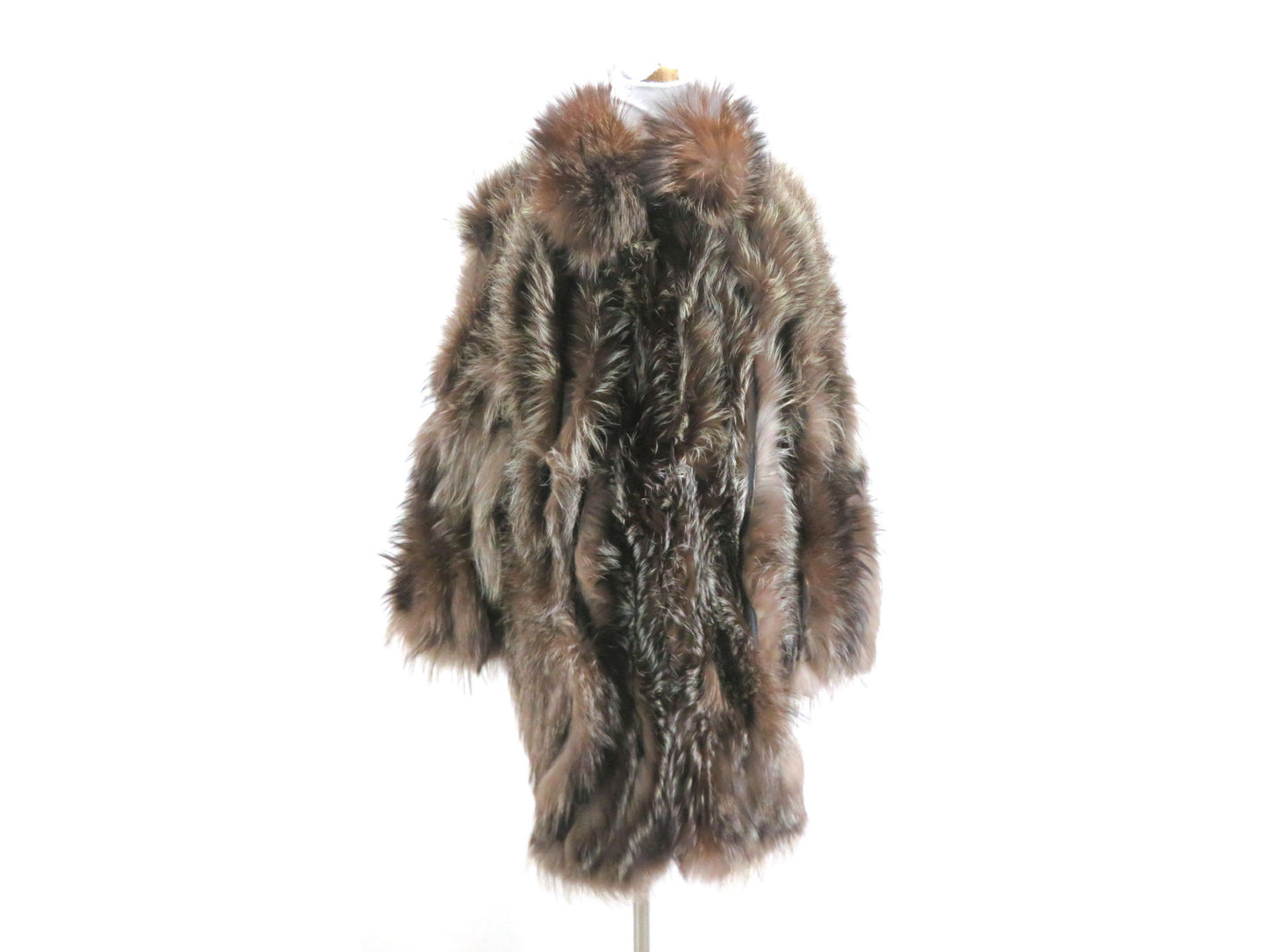 Silver fox reversible leather and fur coat