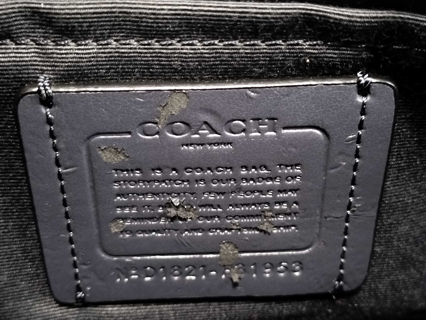 COACH Signature Denim Shoulder Bag with Rainbow Strap