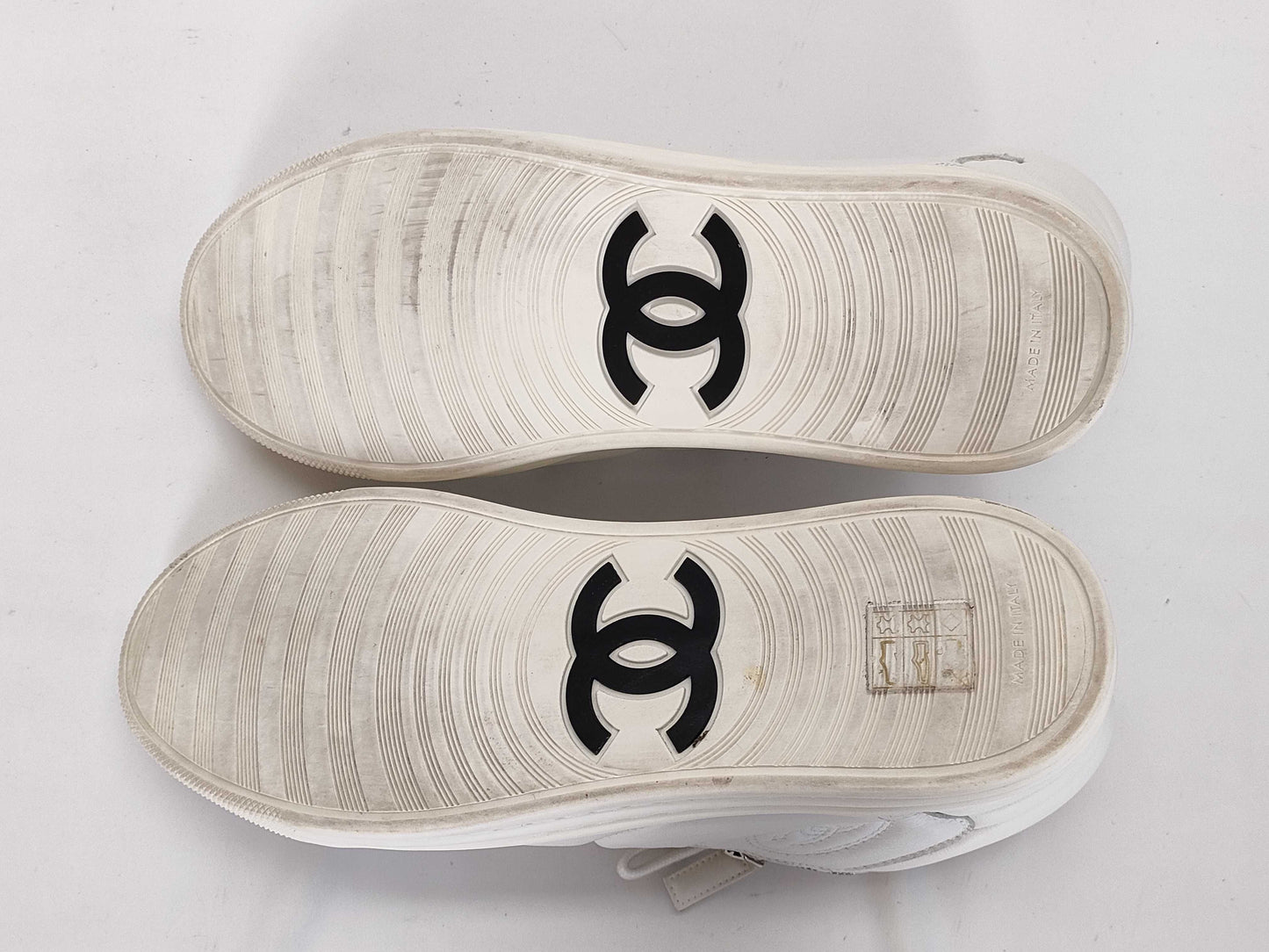CHANEL Coco Mark CHANEL Women's Shoes Sneakers Size 37.5 Beige with Dust Bag