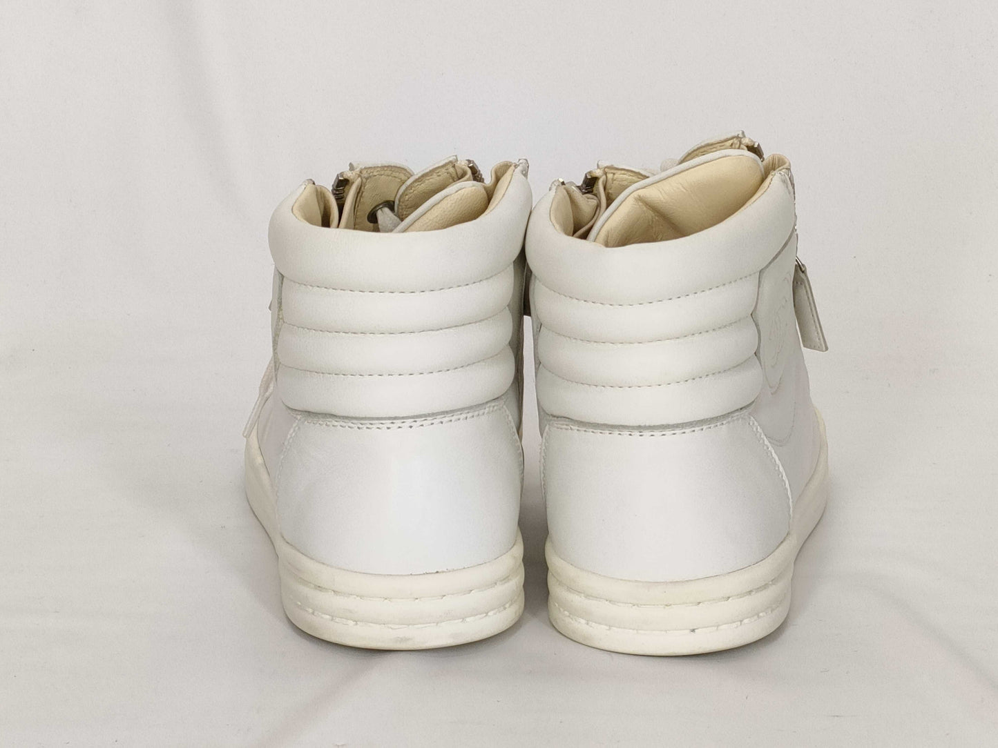 CHANEL Coco Mark CHANEL Women's Shoes Sneakers Size 37.5 Beige with Dust Bag
