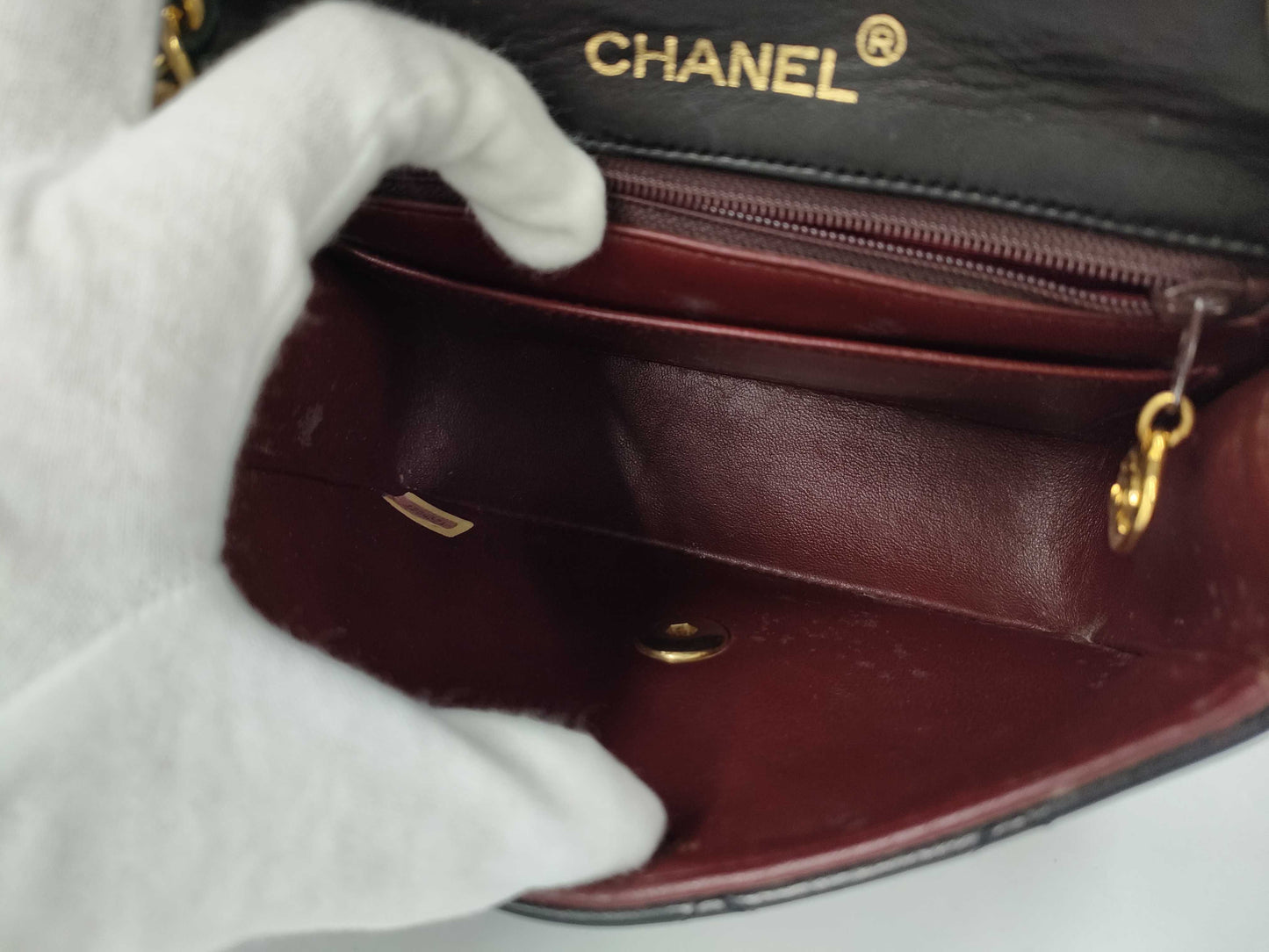 CHANEL CHANEL Lambskin Mini Matelasse 17 S Flap S Chain GD Hardware Black Shoulder Bag
