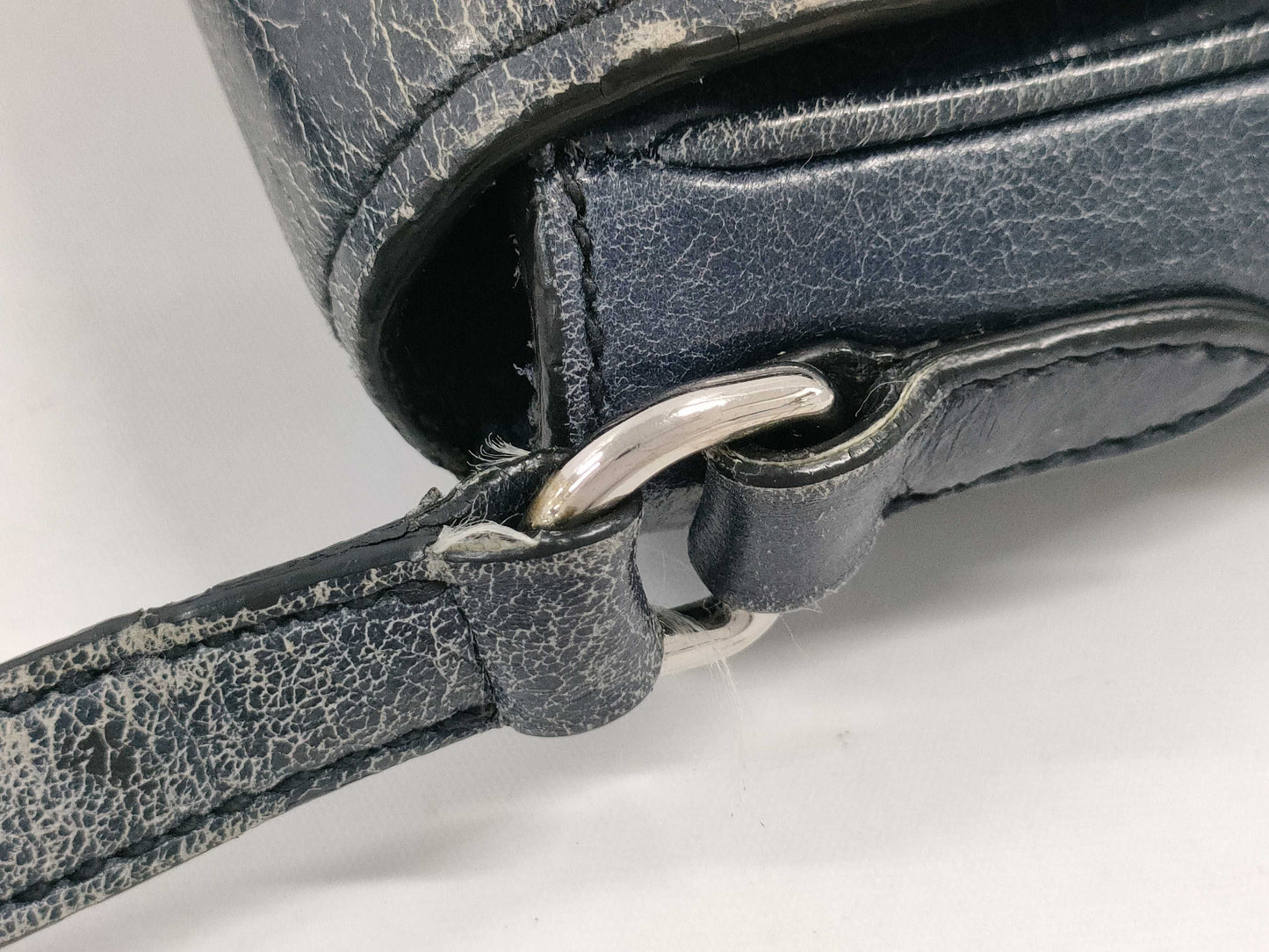 miu miu MIU MIU navy leather shoulder bag
