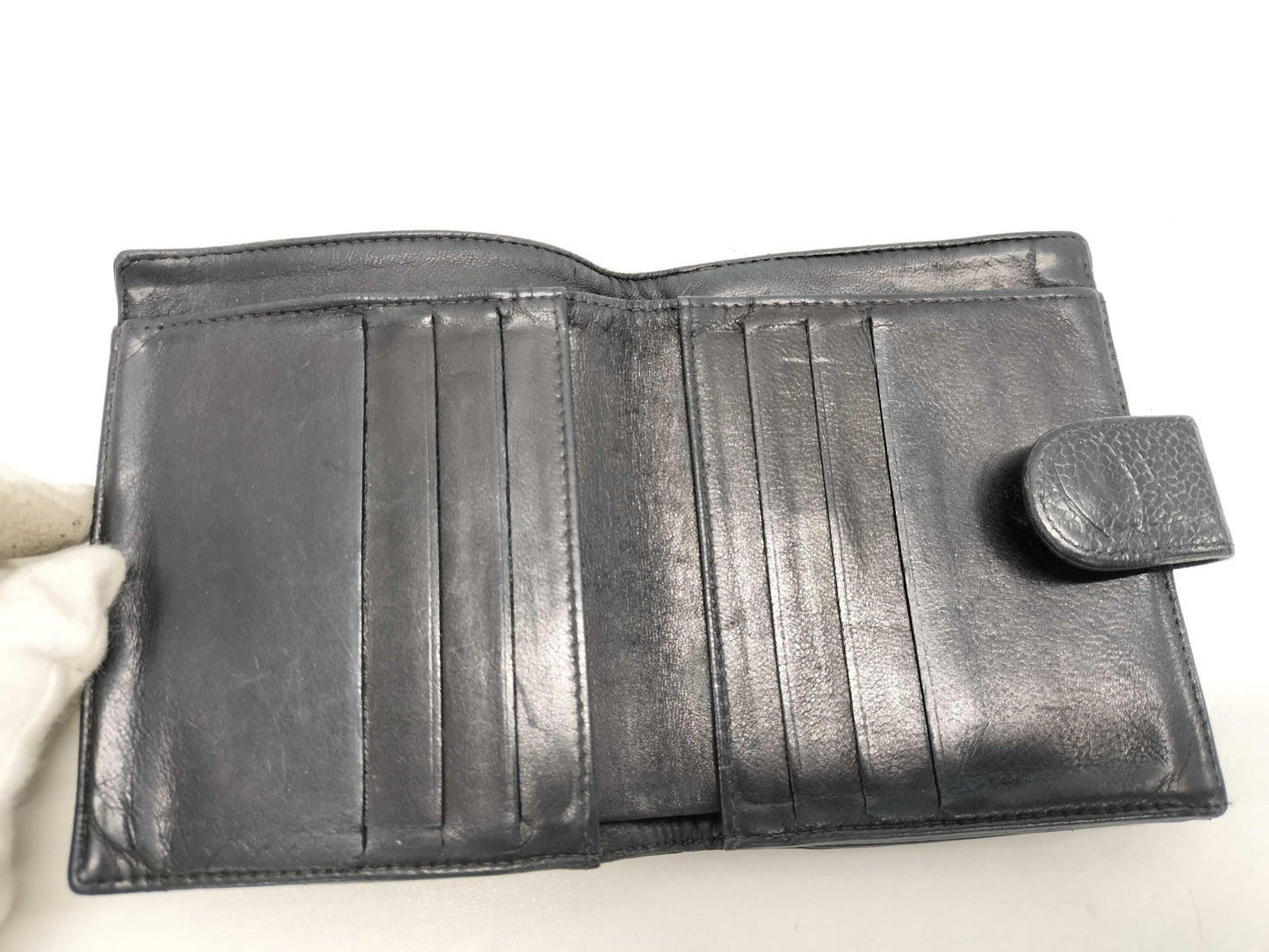 CHANEL Black Tri-fold Wallet