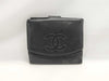 CHANEL Black Tri-fold Wallet