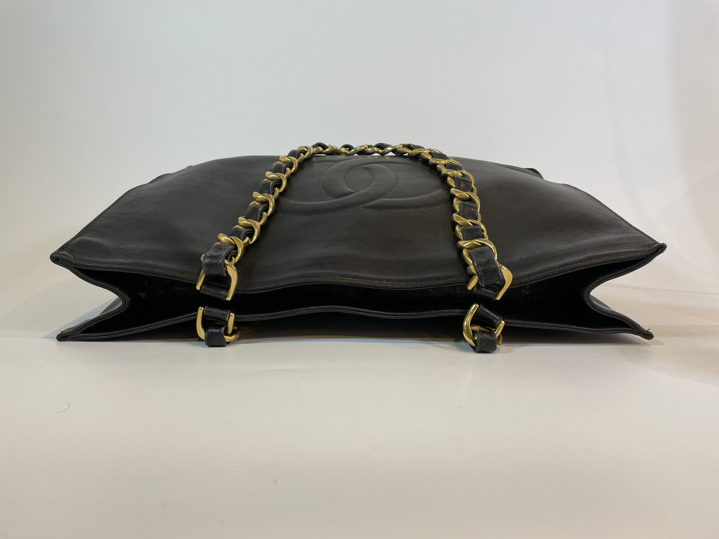 CHANEL Chain Tote Bag with Coco Mark Sticker