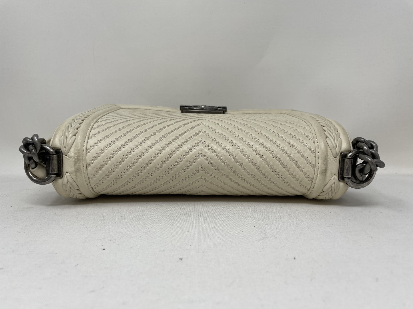 CHANEL Boy V Stitch Shoulder Bag with Seal Card