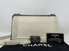 CHANEL Boy V Stitch Shoulder Bag with Seal Card