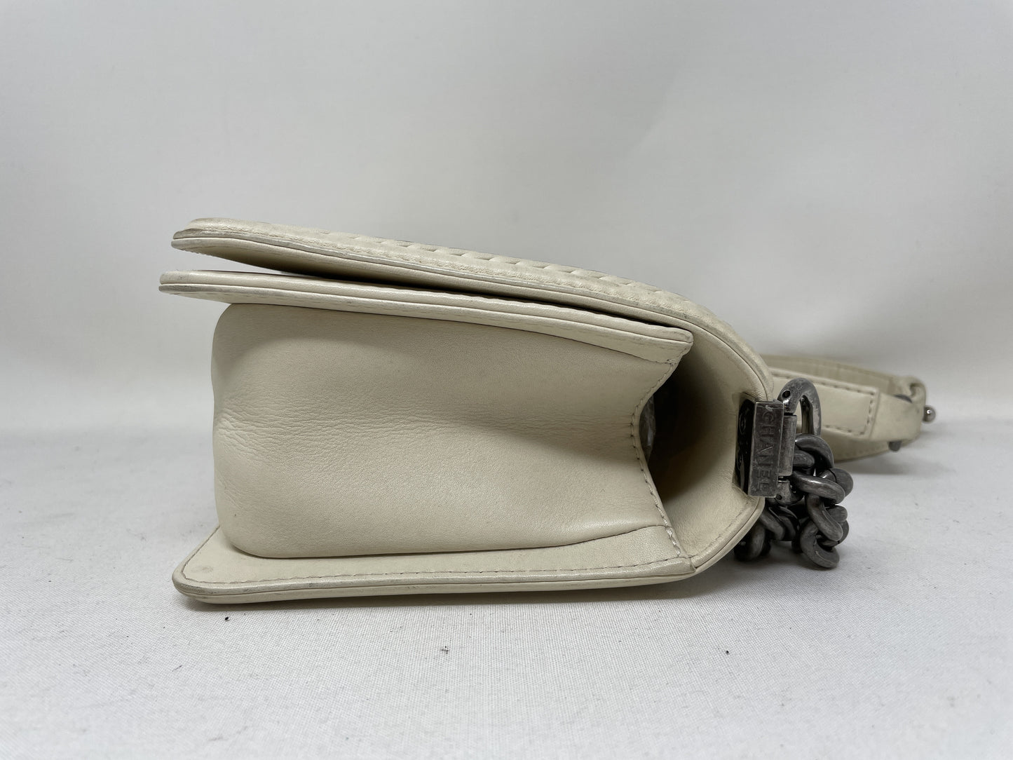CHANEL Boy V Stitch Shoulder Bag with Seal Card