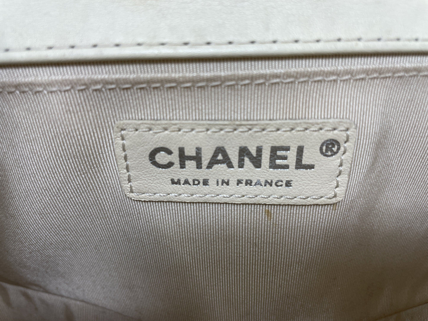 CHANEL Boy V Stitch Shoulder Bag with Seal Card