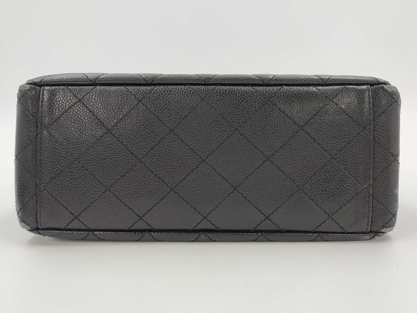 CHANEL Matelasse One-Shoulder Bag, Double-Face, Silver Hardware, Seal Included, Black Caviar Leather Shoulder Bag