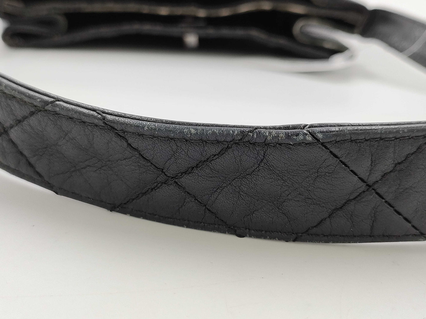 CHANEL Matelasse One-Shoulder Bag, Double-Face, Silver Hardware, Seal Included, Black Caviar Leather Shoulder Bag