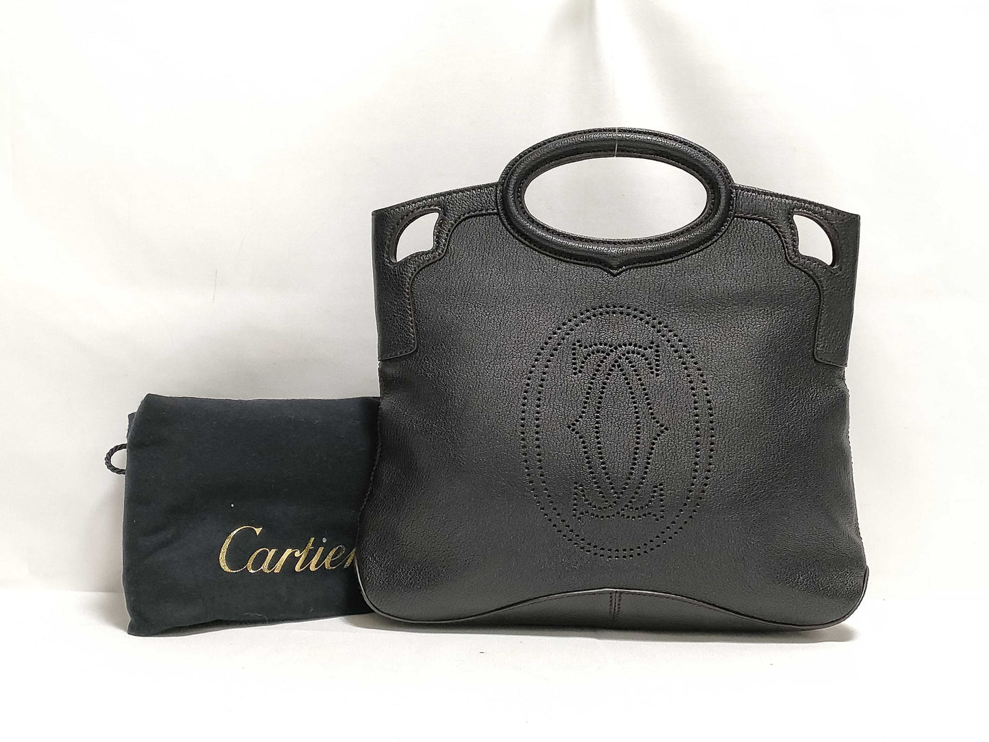 Cartier Marcello Handbag in Black Goatskin