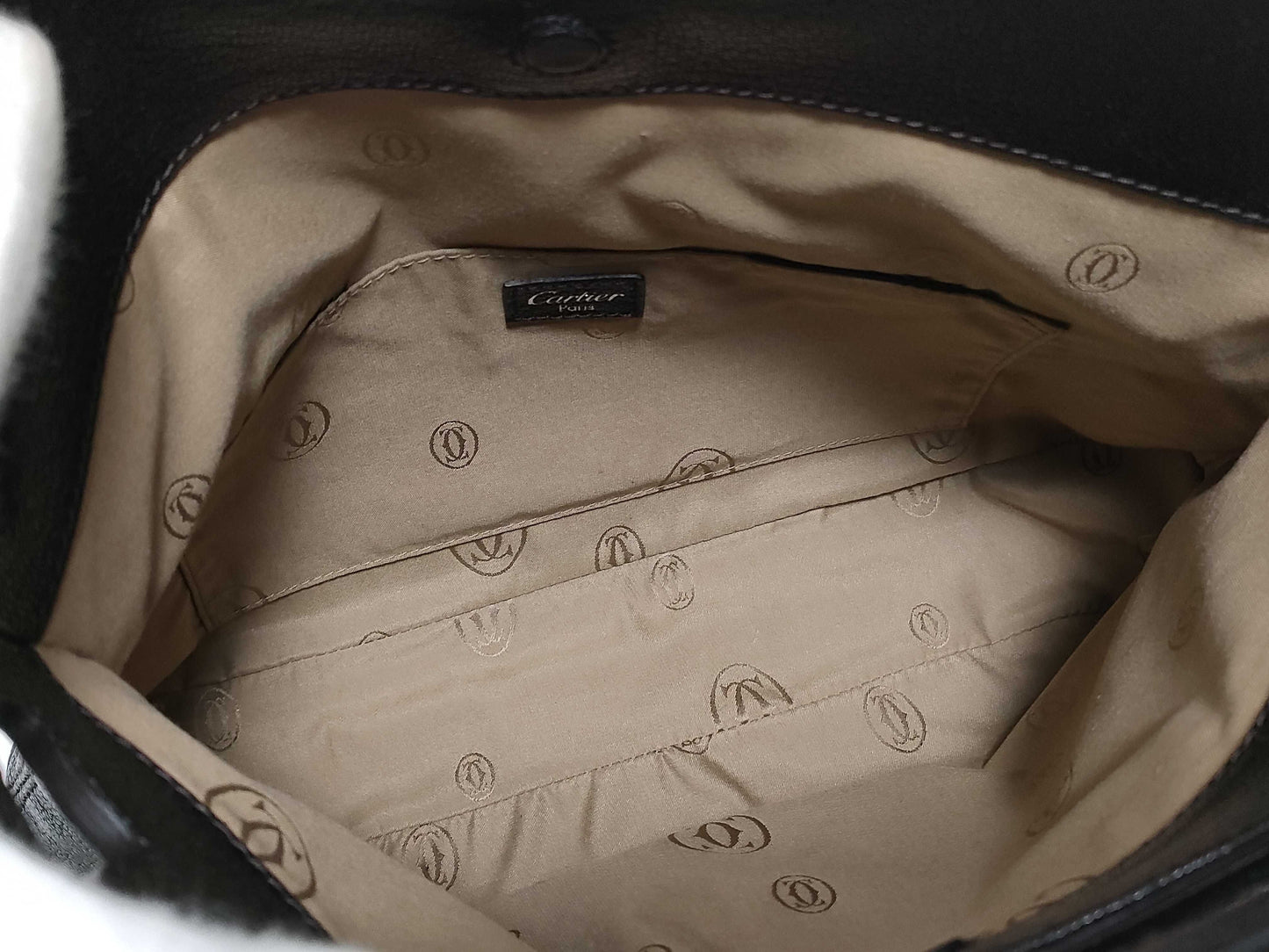 Cartier Marcello Handbag in Black Goatskin