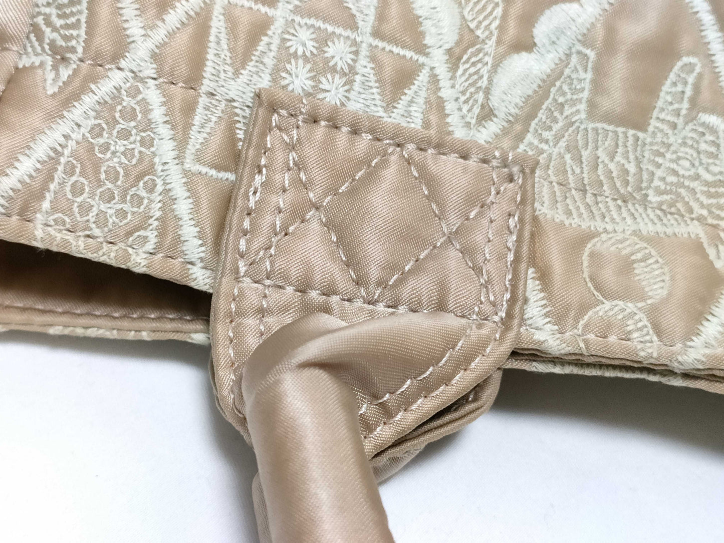 mina perhonen x PORTER Collaboration Symphony 2-Way Tote Bag, Embroidered, Nylon Bonded Fabric, Beige, Handbag