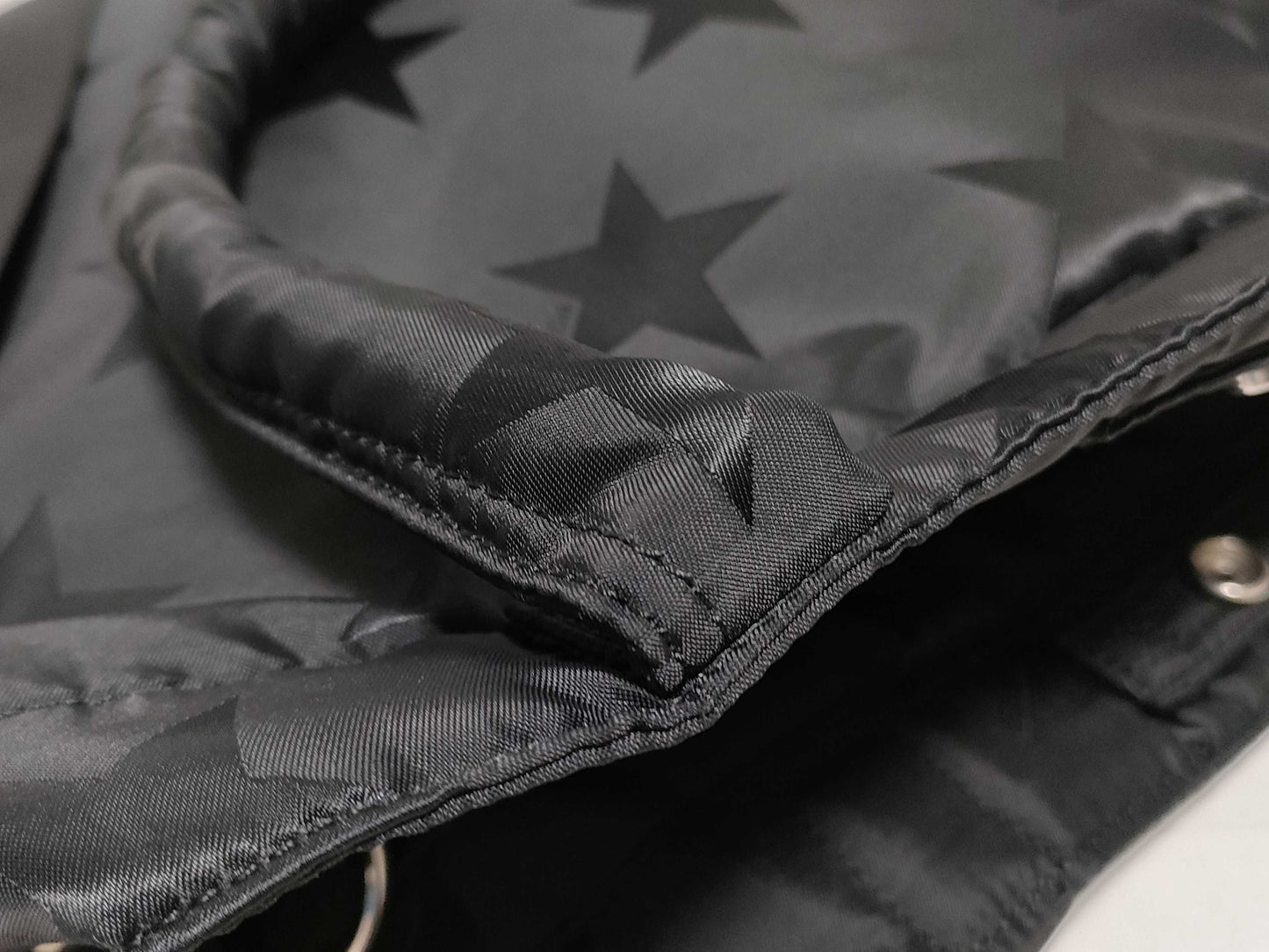 PORTER PORTER Flag 2-Way Tote Bag Star Pattern Nylon Jacquard Black Tote Bag