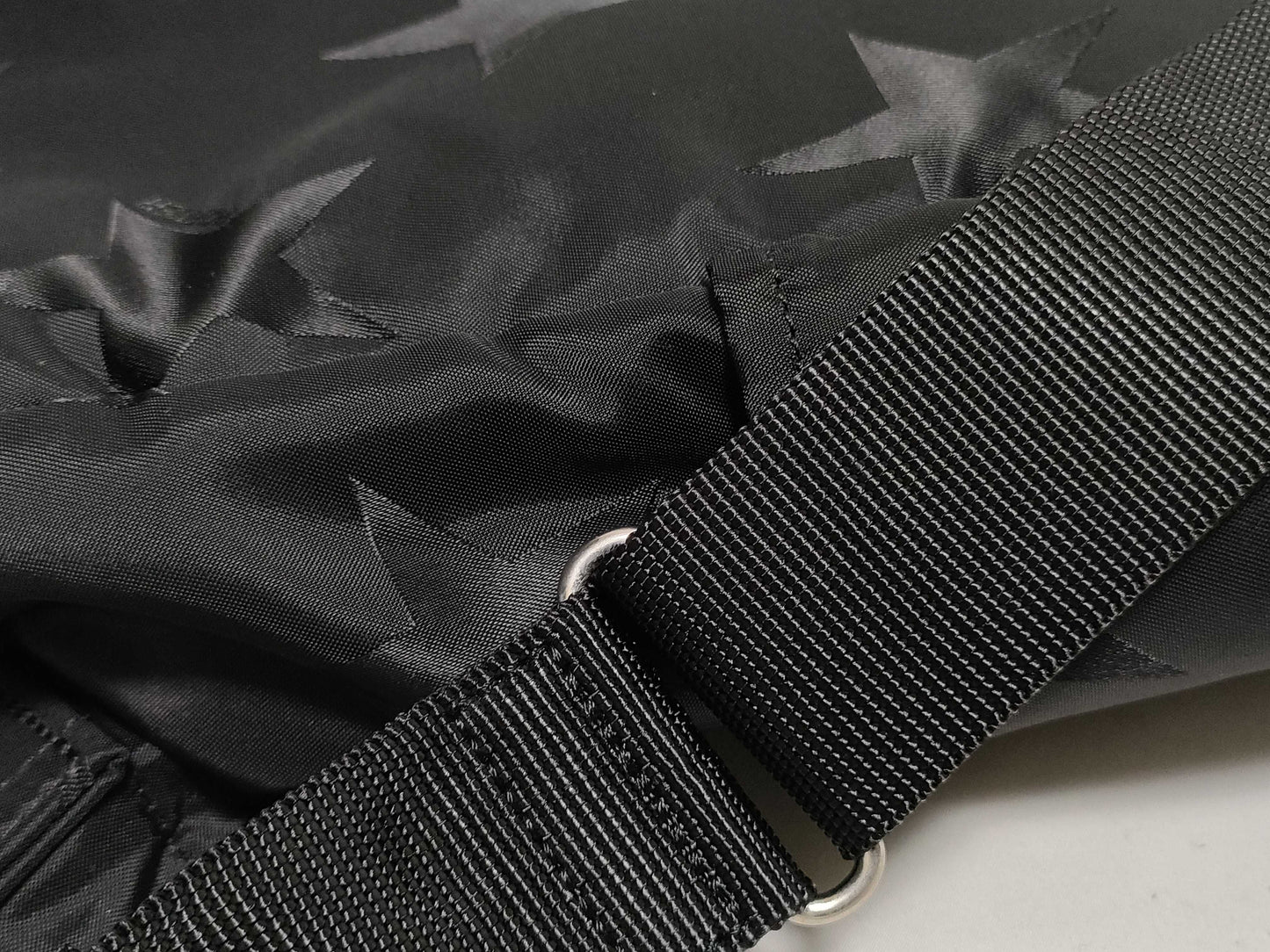 PORTER PORTER Flag 2-Way Tote Bag Star Pattern Nylon Jacquard Black Tote Bag