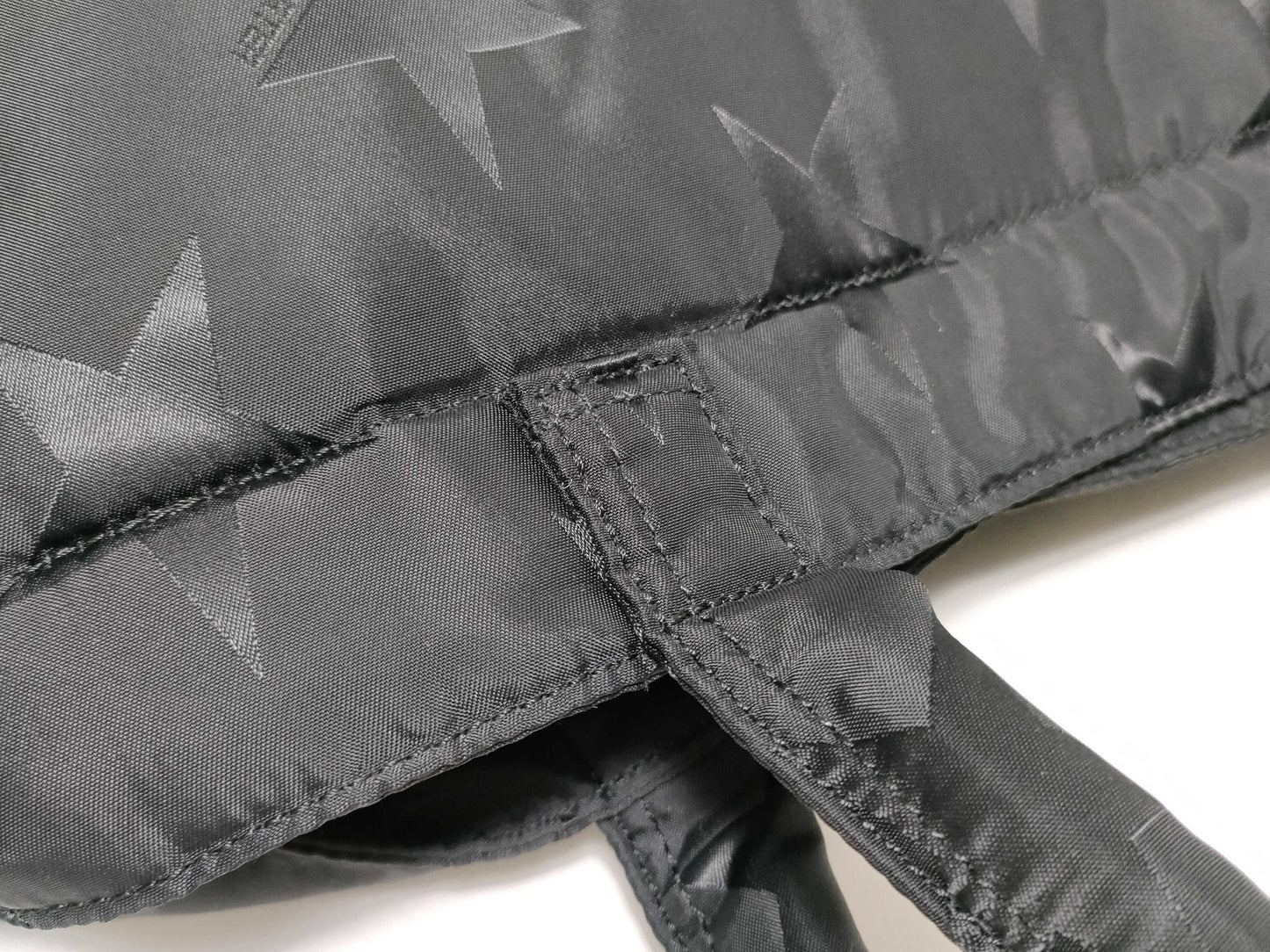 PORTER PORTER Flag 2-Way Tote Bag Star Pattern Nylon Jacquard Black Tote Bag