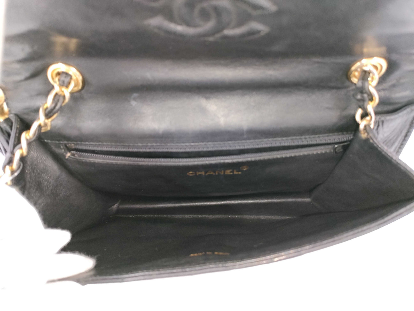CHANEL Matelasse Fringe Chain Shoulder Bag in Black Lambskin, #1 Series