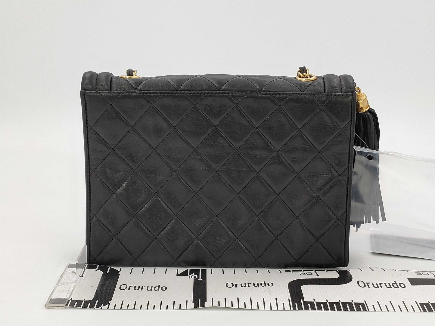 CHANEL Matelasse Fringe Chain Shoulder Bag in Black Lambskin, #1 Series