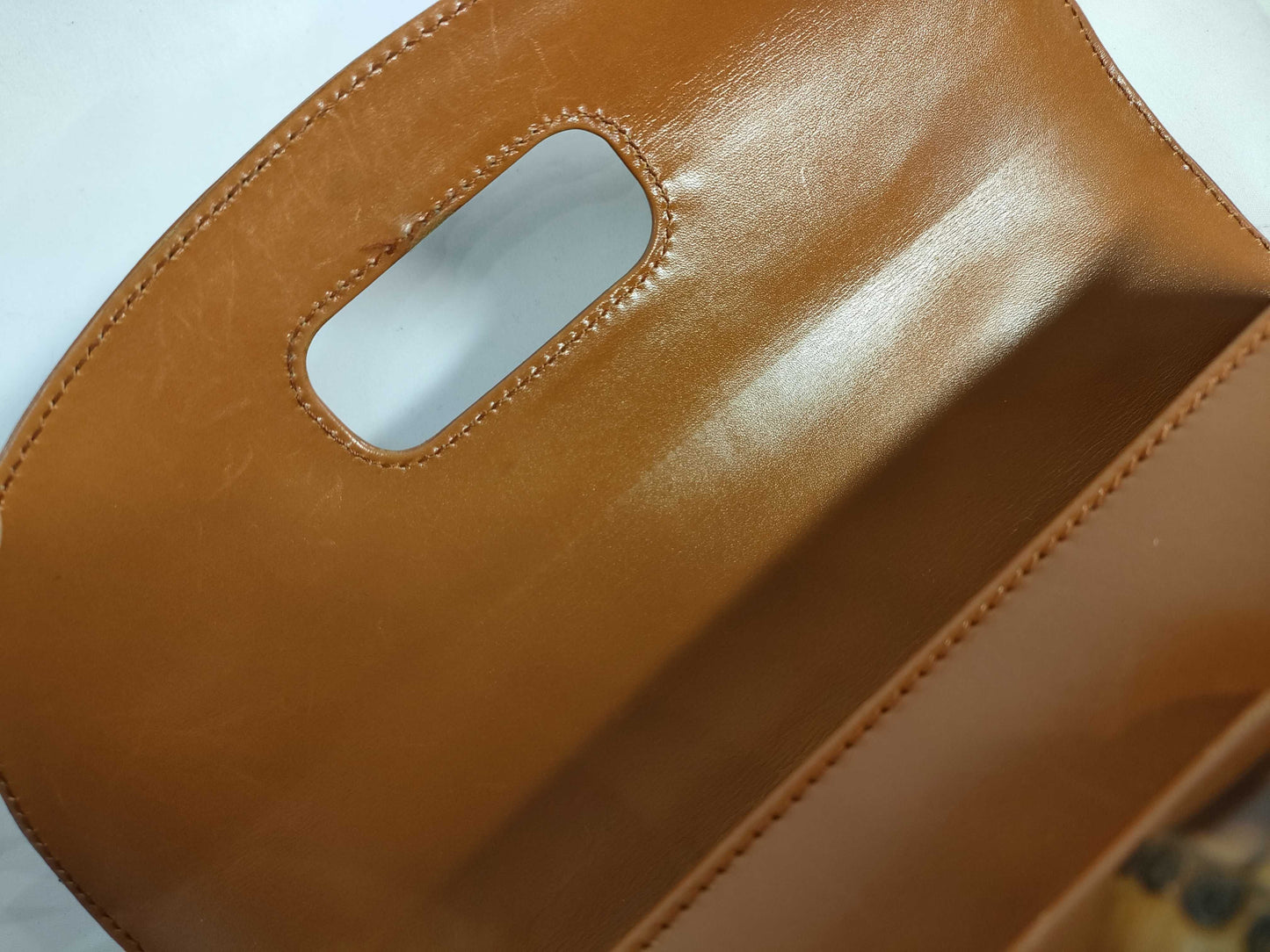 GUCCI Bamboo GUCCI Handbag Bamboo Leather Brown Handbag