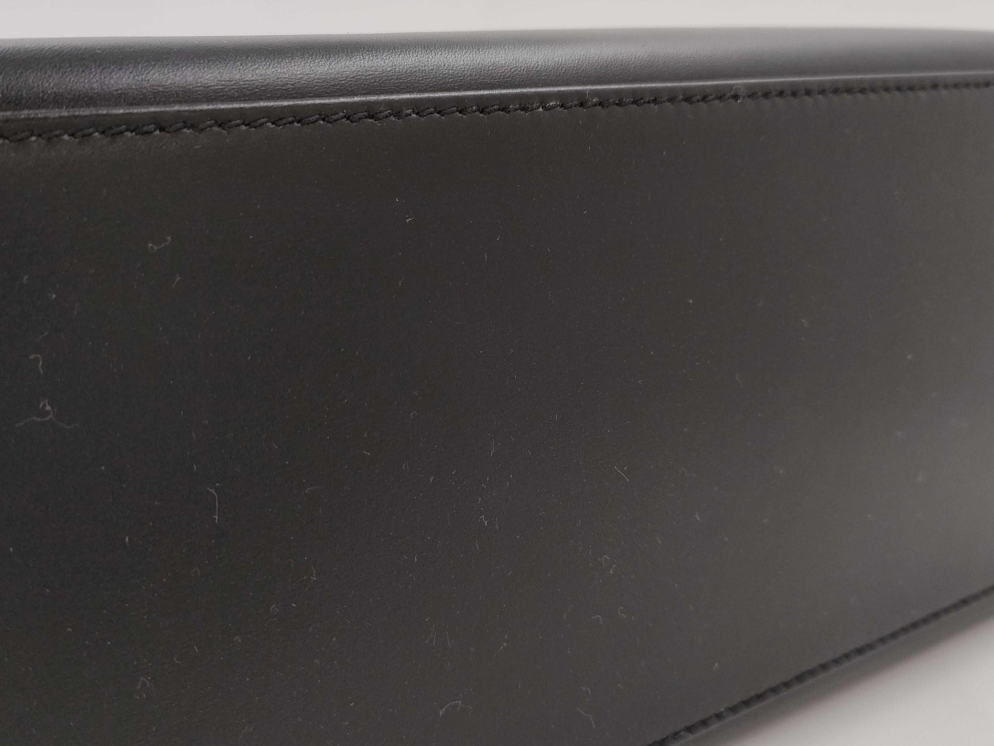 HERMES Kelly 28 Box Calf Black Handbag with A Stamp and Inner Stitching