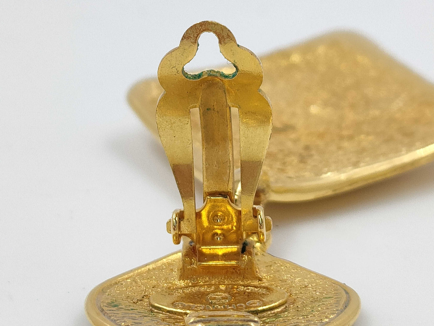 CHANEL Coco Mark Square Vintage Earrings