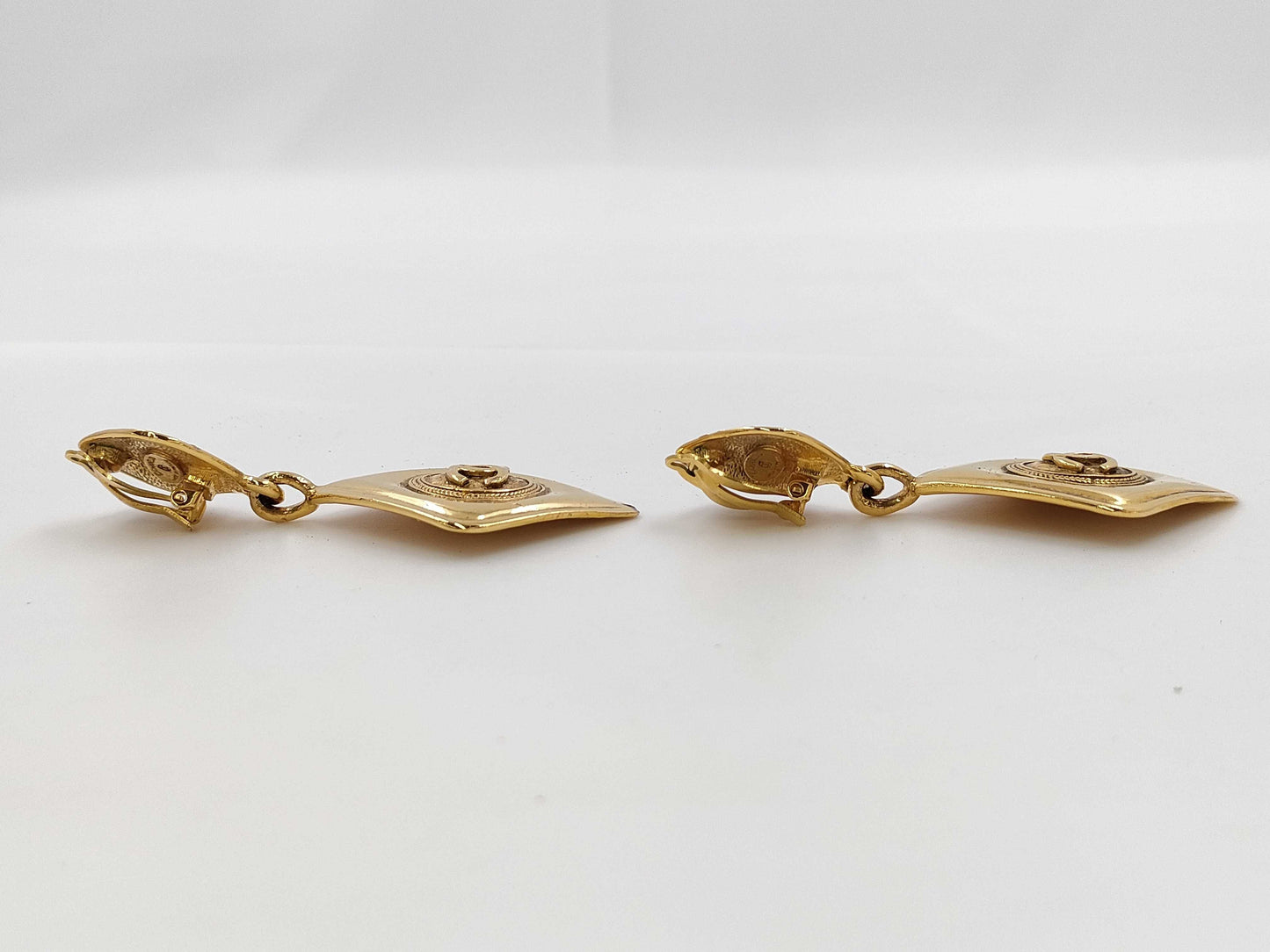 CHANEL Coco Mark Square Vintage Earrings
