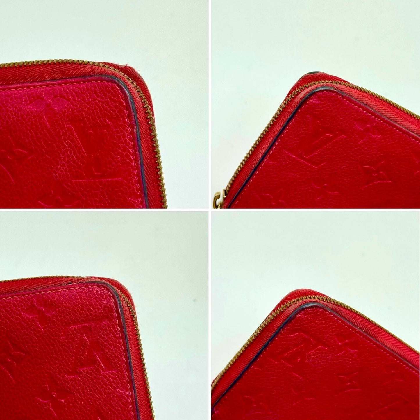 LOUIS VUITTON Monogram Empreinte Zippy Wallet Long Wallet Bordeaux SP1145 Wallet