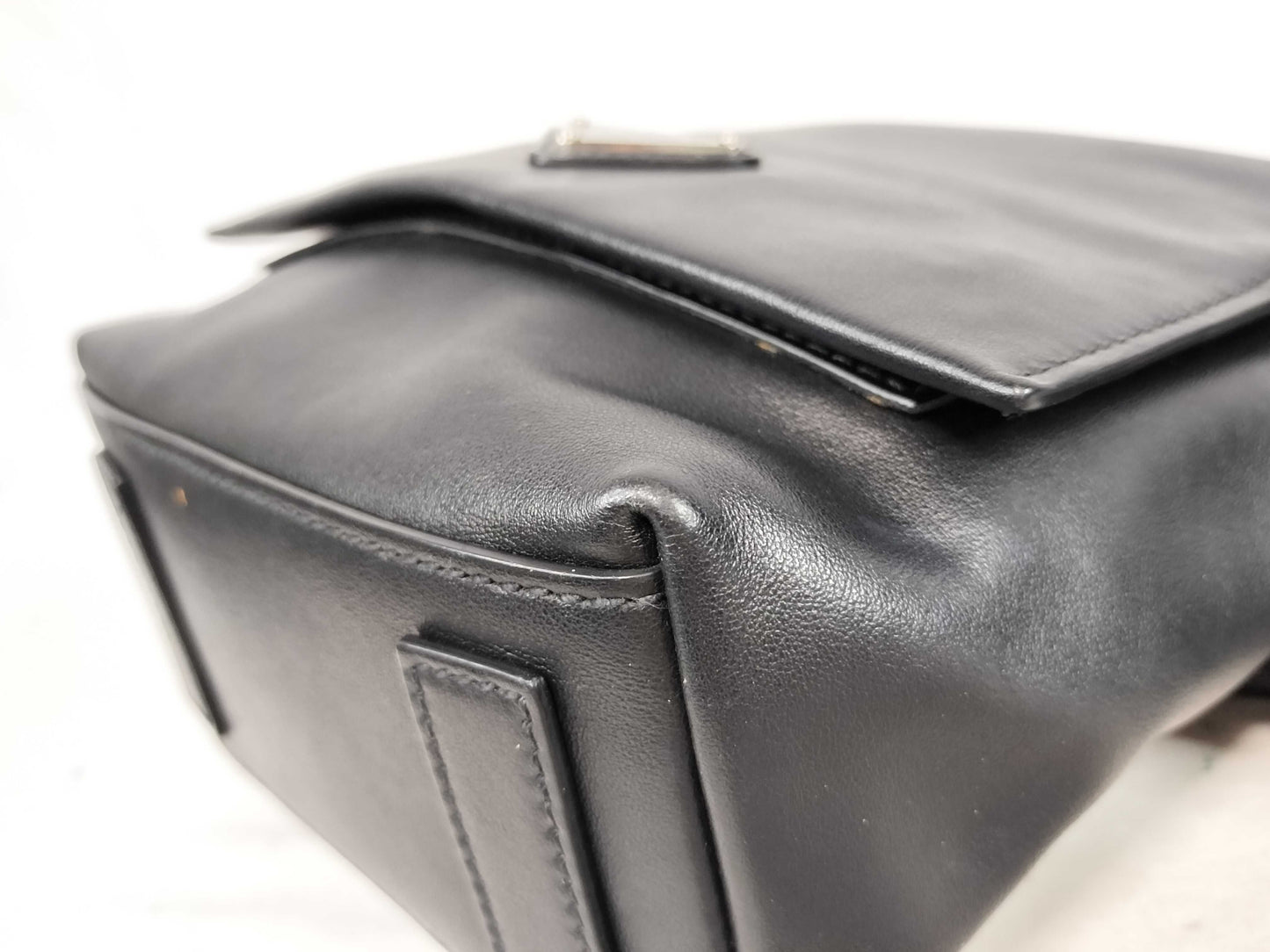 PRADA Prada Triangle Logo Leather Messenger Shoulder Bag