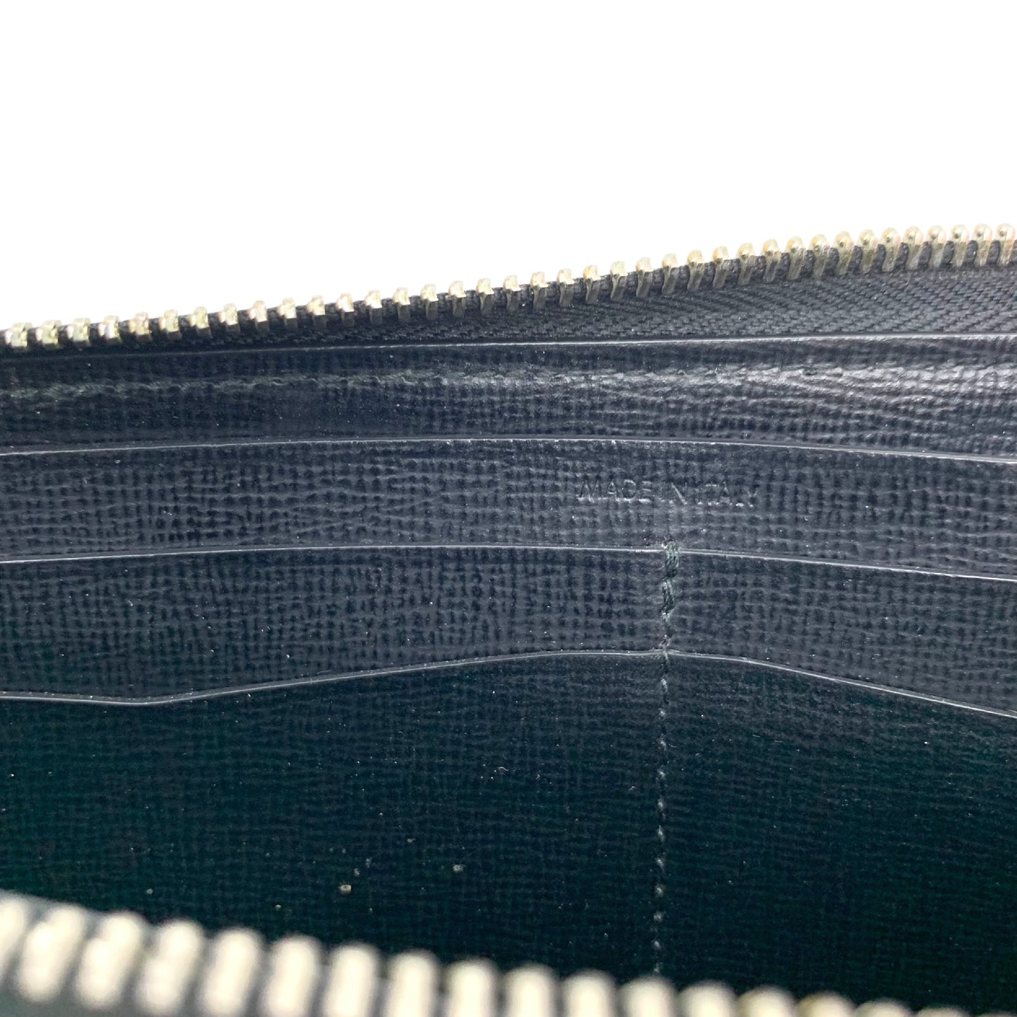 Dunhill round zipper leather wallet