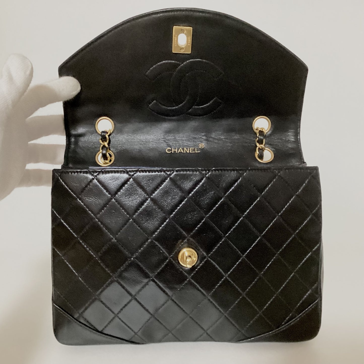 CHANEL Matelasse 24 S Round Flap Double Chain Shoulder Bag with Seal