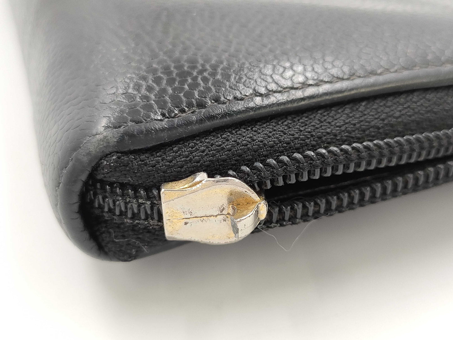 CHANEL Caviar Leather Round Long Wallet