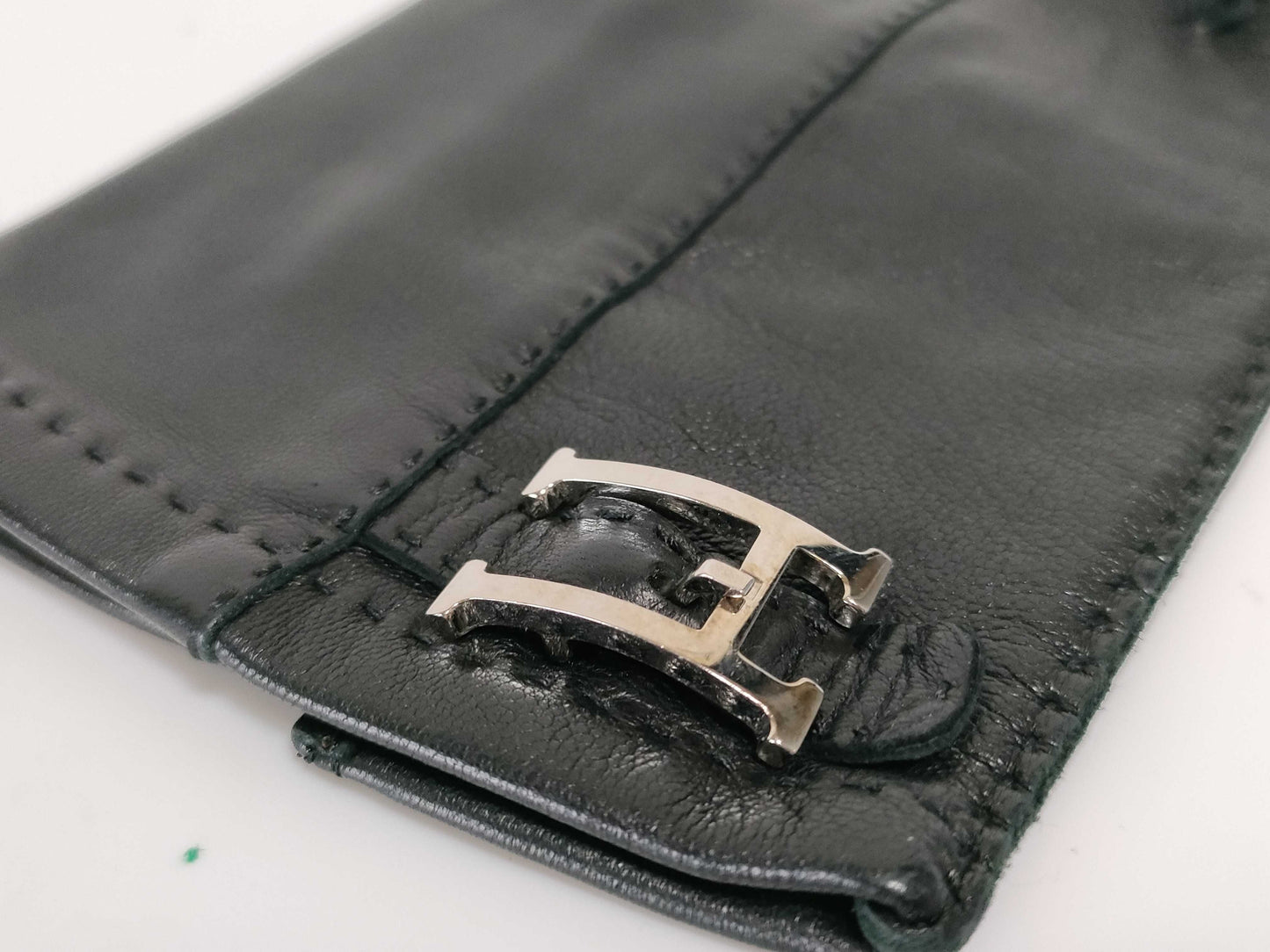 HERMES Leather Gloves Black Other Accessories