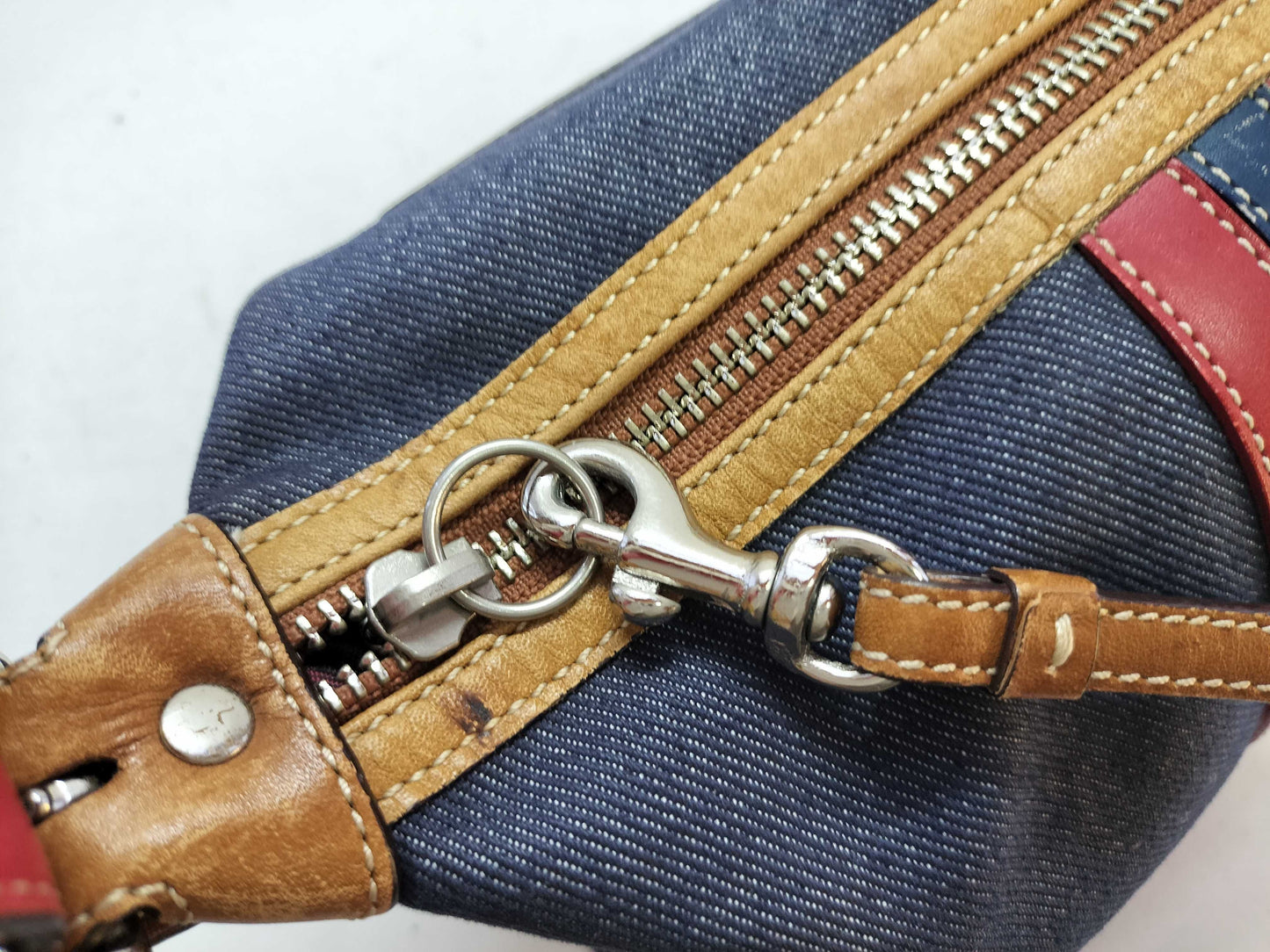 COACH denim accessory pouch shoulder bag