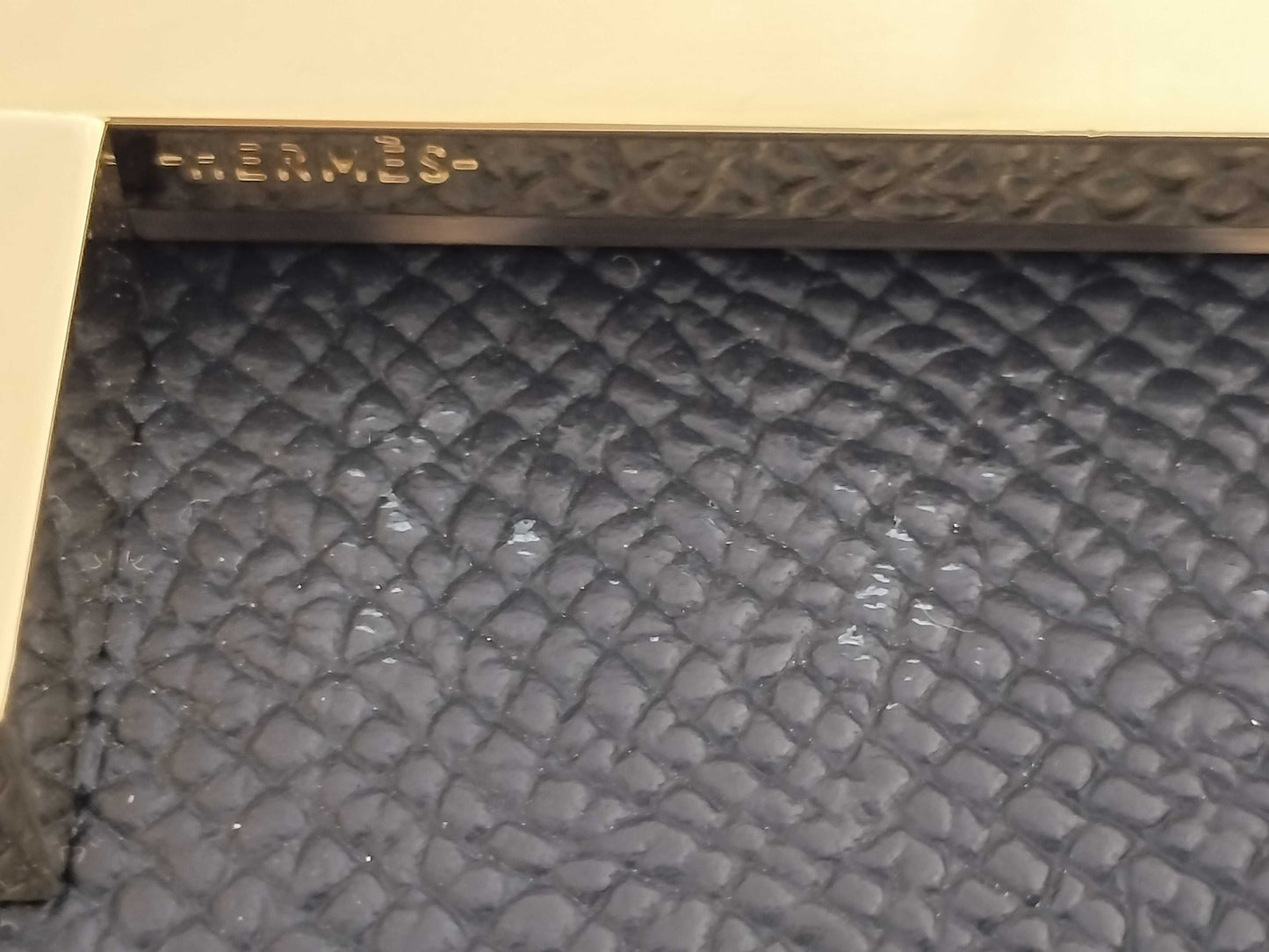 HERMES Constance Mini Epsom Leather Shoulder Bag, 2023, Navy Blue