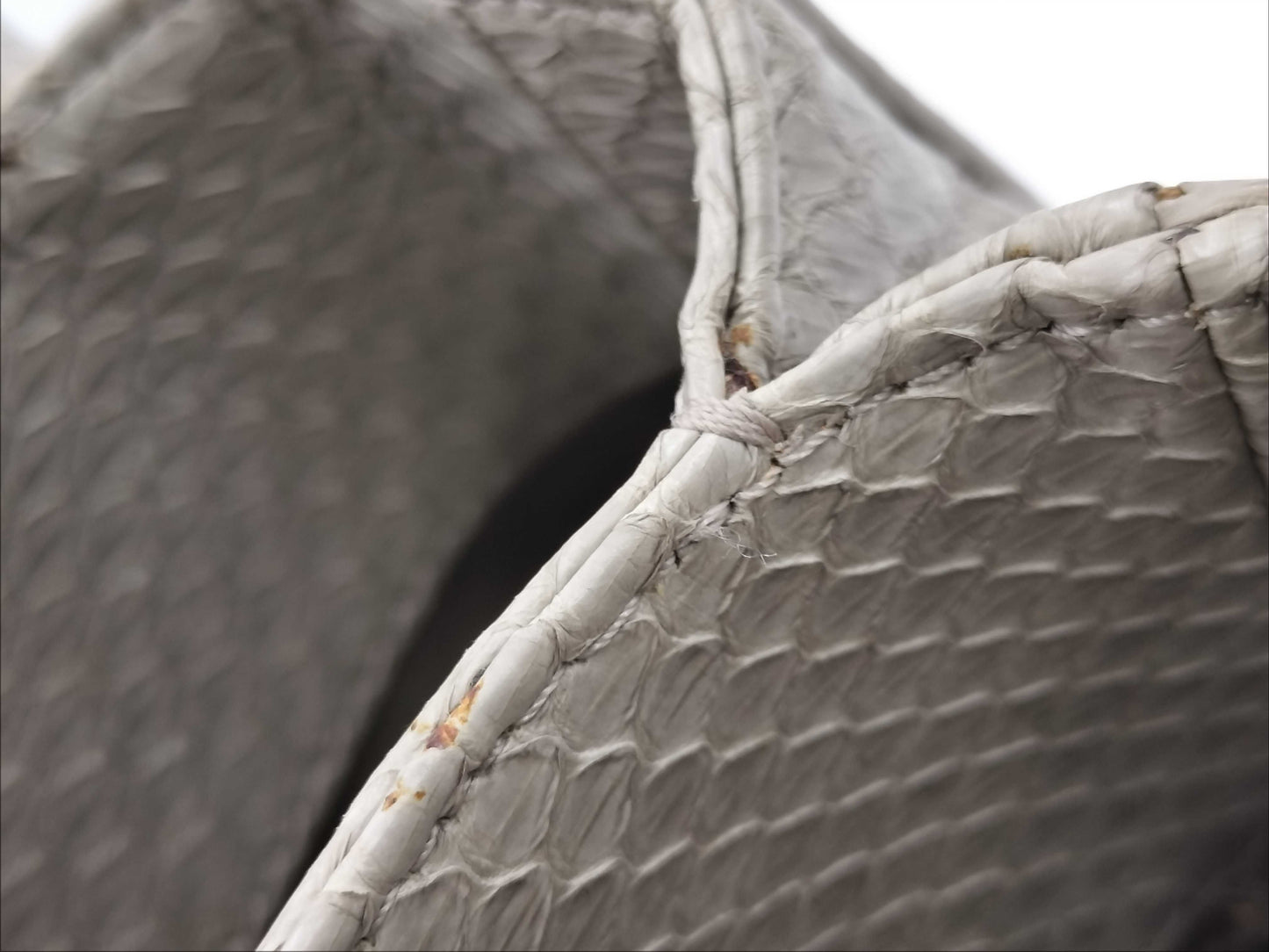 CHANEL Python 2-Way Handbag Greige 20880106 Handbag