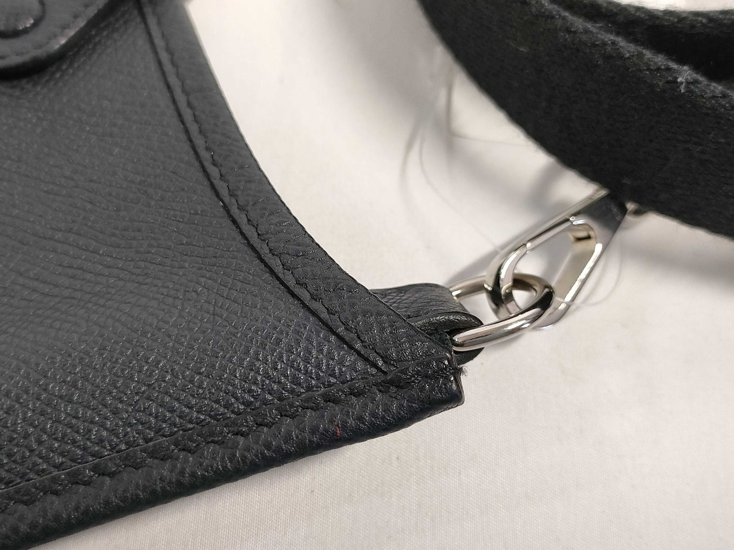 HERMES X Evelyn TPM Epsom Leather X Stamp 2016 Black Shoulder Bag