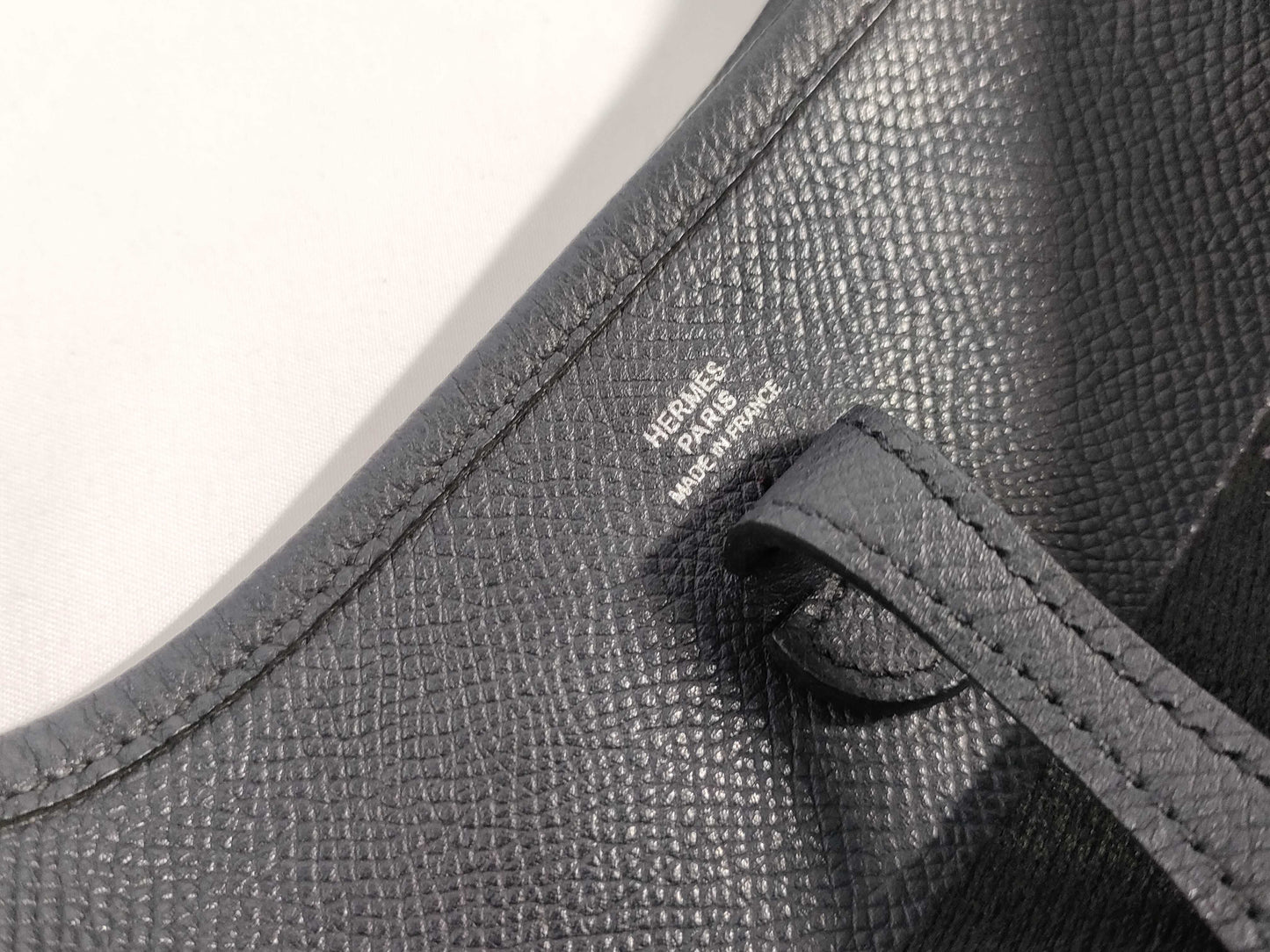 HERMES X Evelyn TPM Epsom Leather X Stamp 2016 Black Shoulder Bag