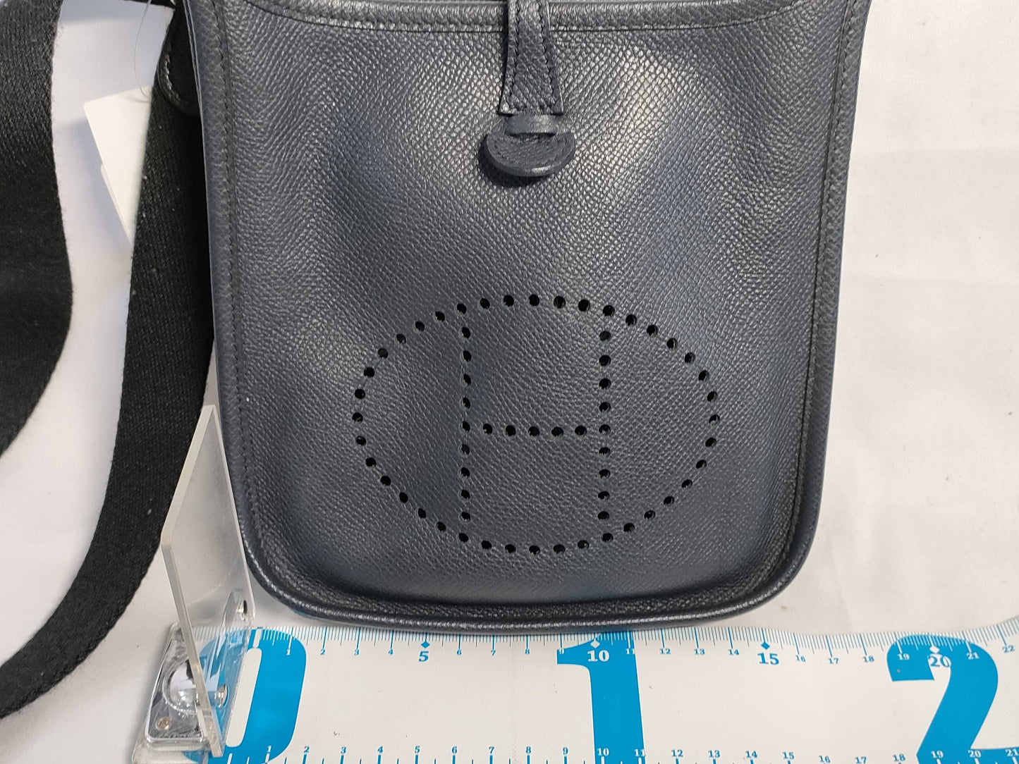 HERMES X Evelyn TPM Epsom Leather X Stamp 2016 Black Shoulder Bag