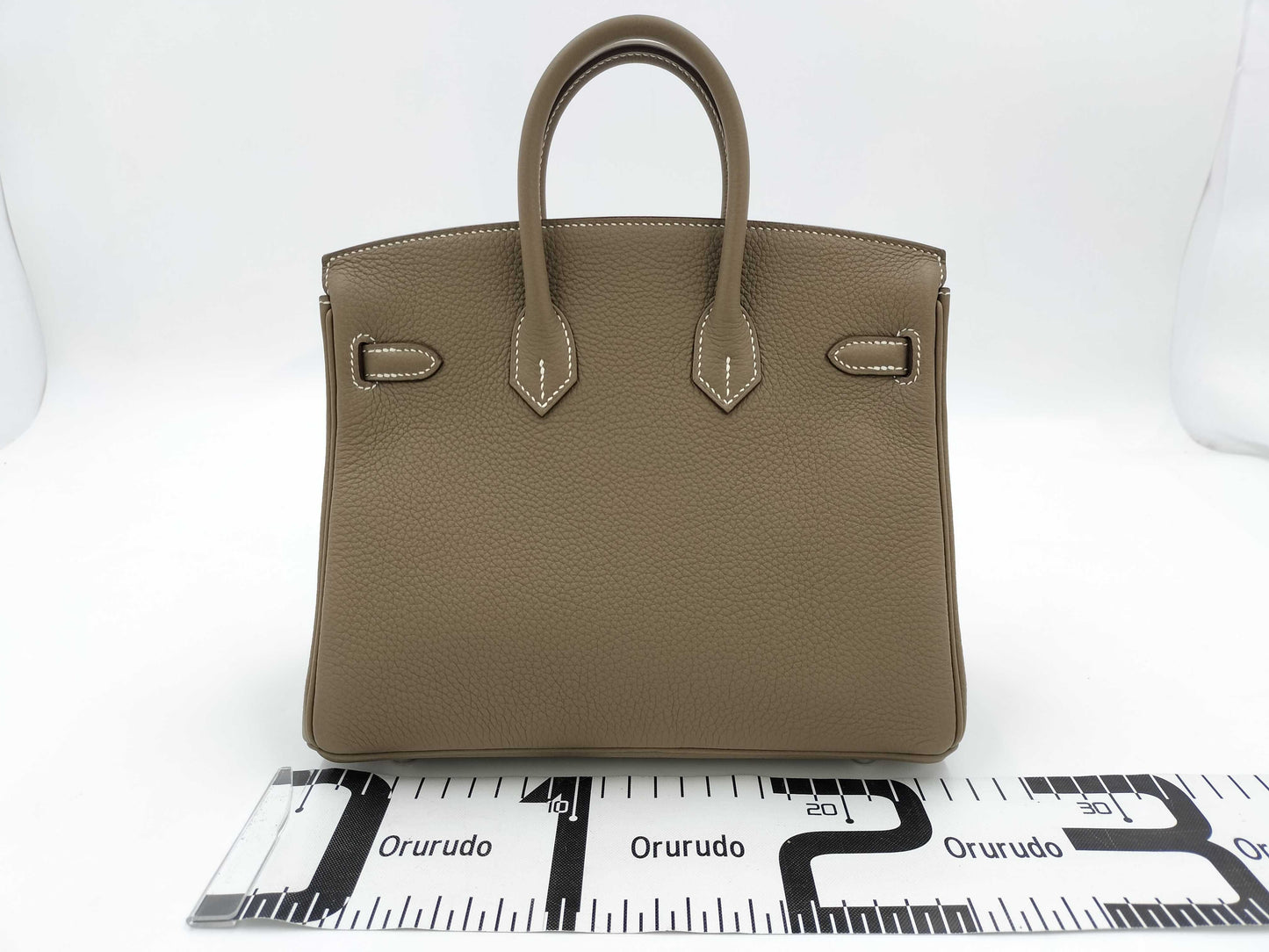 HERMES Birkin 25 Togo Etoupe Handbag with 2024 Engraving