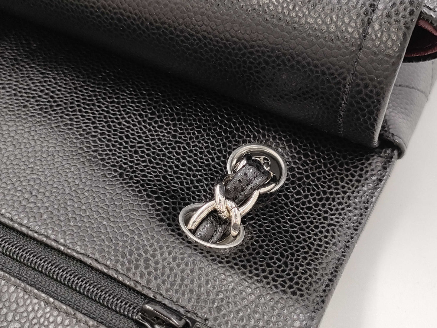 CHANEL Deca Matelasse 30 Chain Shoulder Bag in Black Caviar Leather