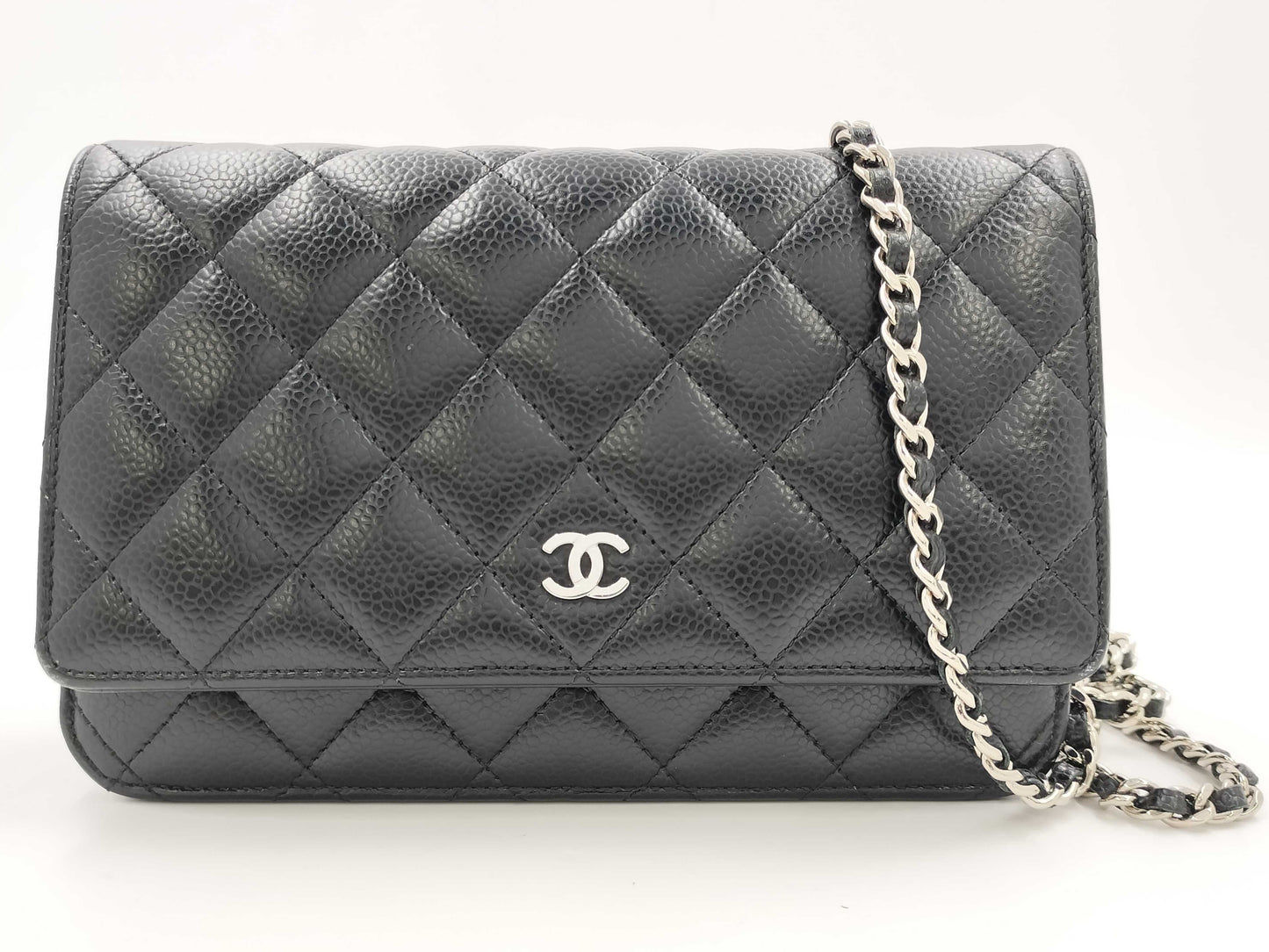 CHANEL Matelasse Chain Wallet in Caviar Leather, Black, N603JA9A Shoulder Bag