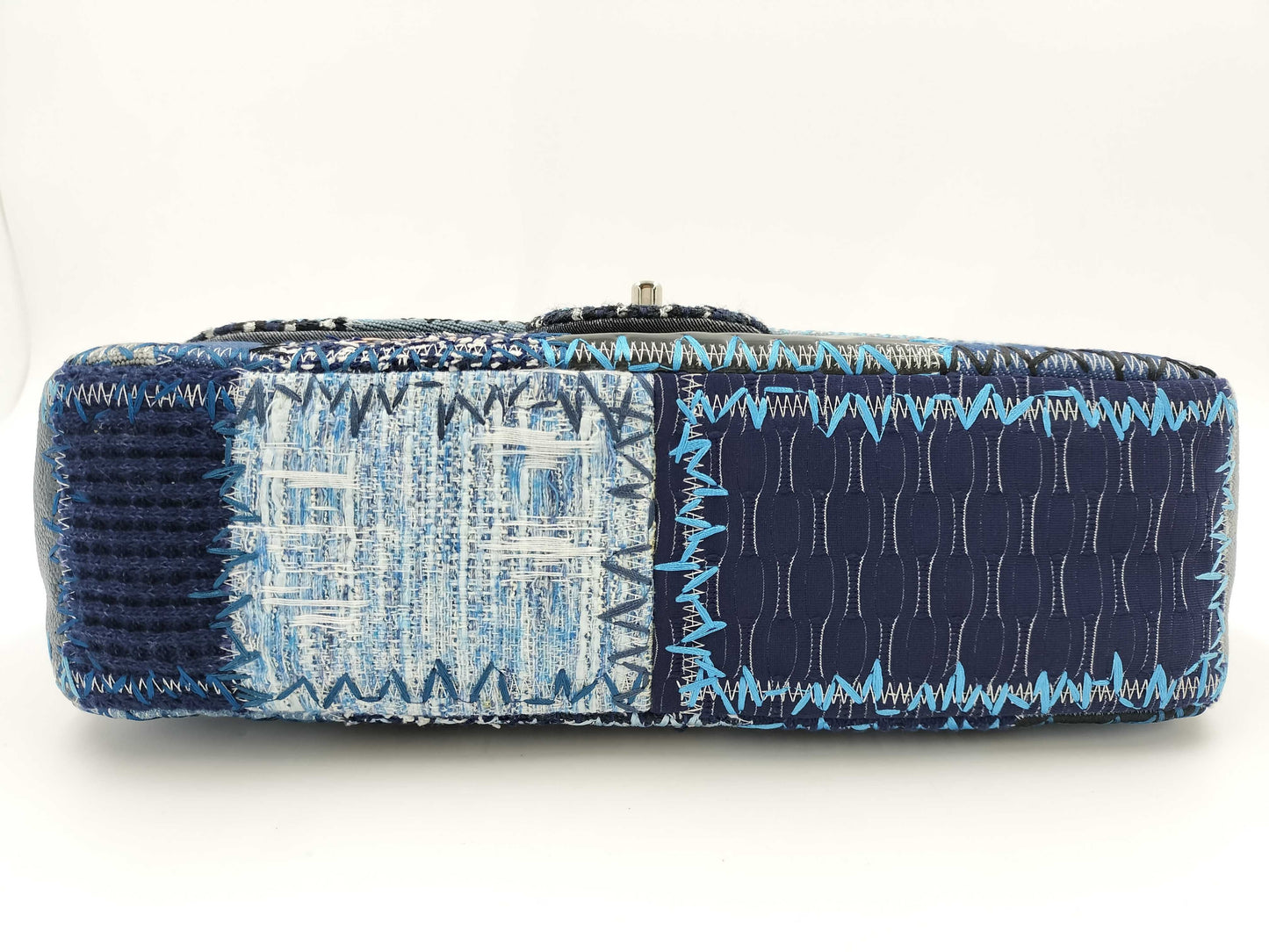 CHANEL Patchwork Matelasse Chain Shoulder Bag, Denim and Quilted, Blue, 20891711 Shoulder Bag