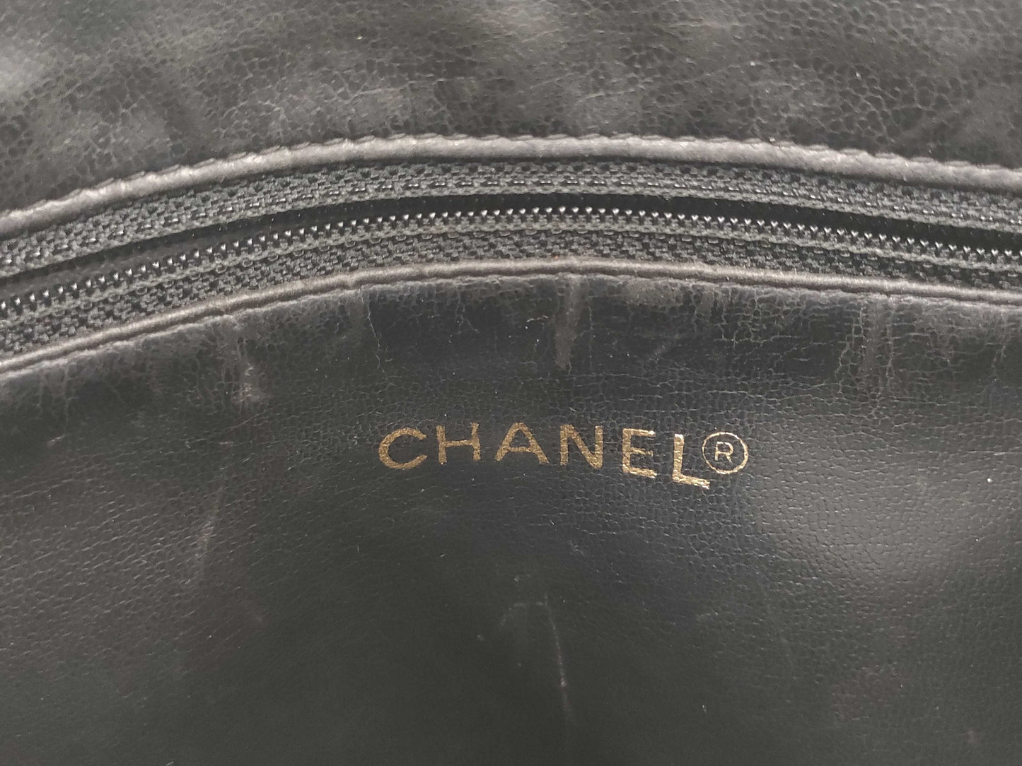 CHANEL Coco Mark Caviar Leather Chain Tote Bag in Black with Gold Hardware, Sticker Included, Card Not Included, Shoulder Bag