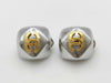 CHANEL 98A Coco Mark Silver x Gold Earrings